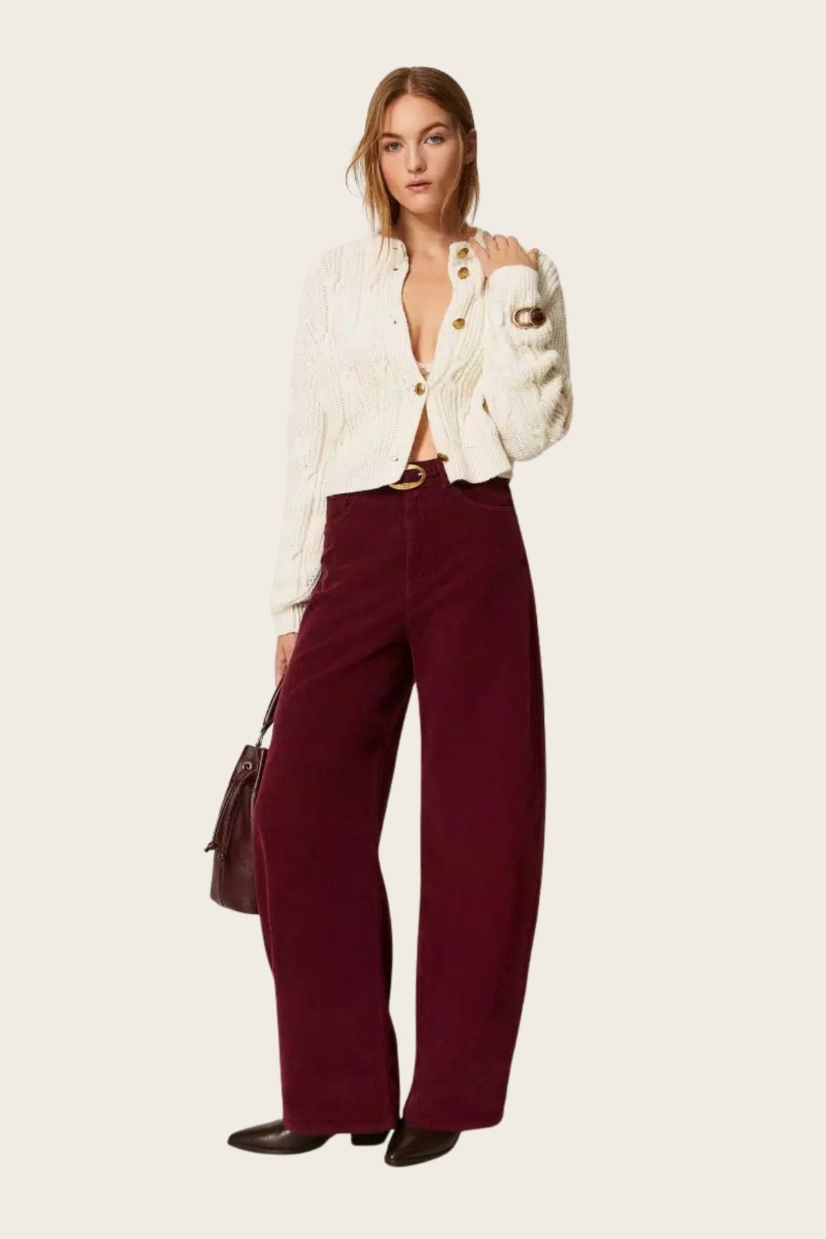 Cropped Wool Cardigan - Twinset