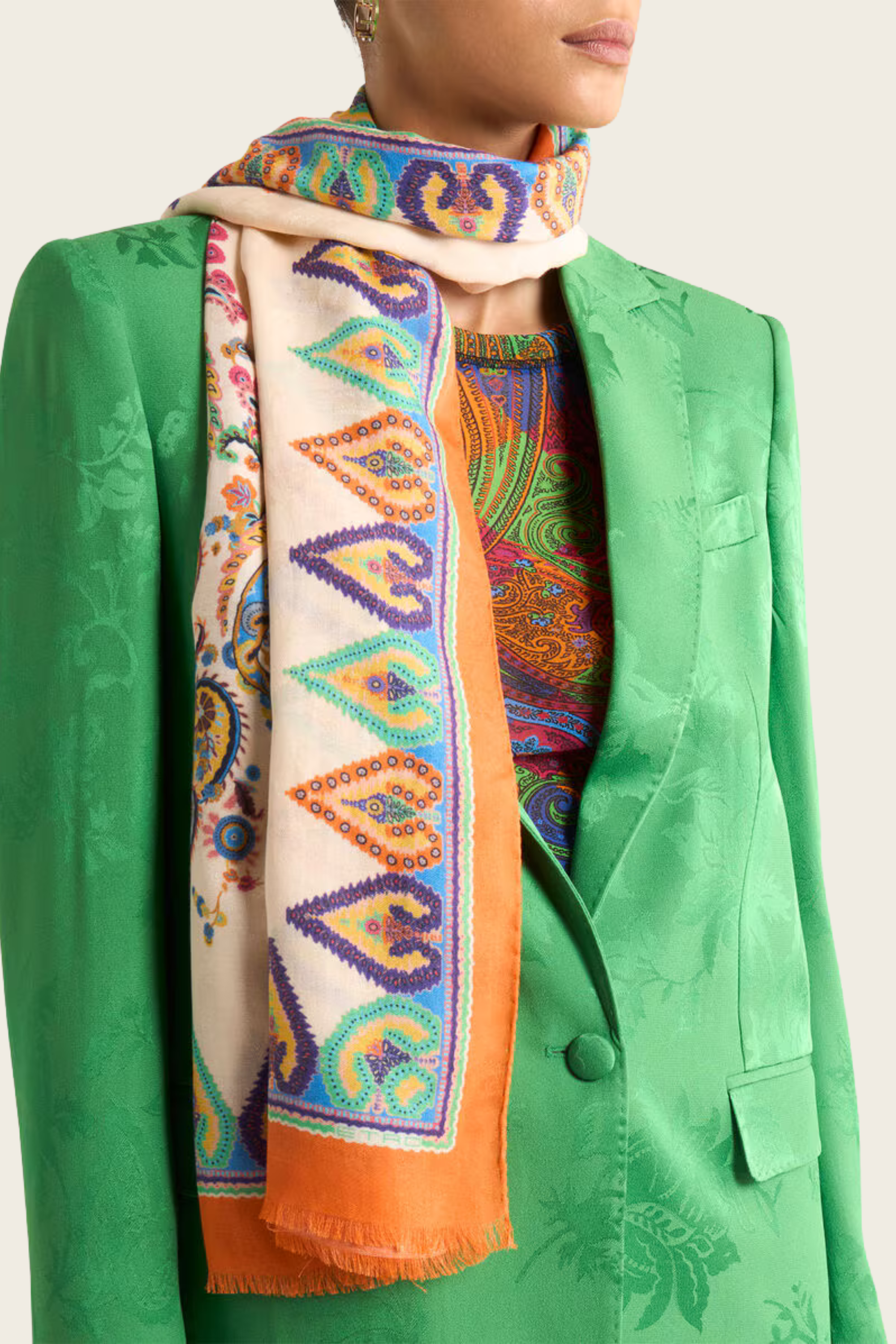 Cotton-Blend Jacquard Scarf With Floral Paisley Motif - Etro Accessories