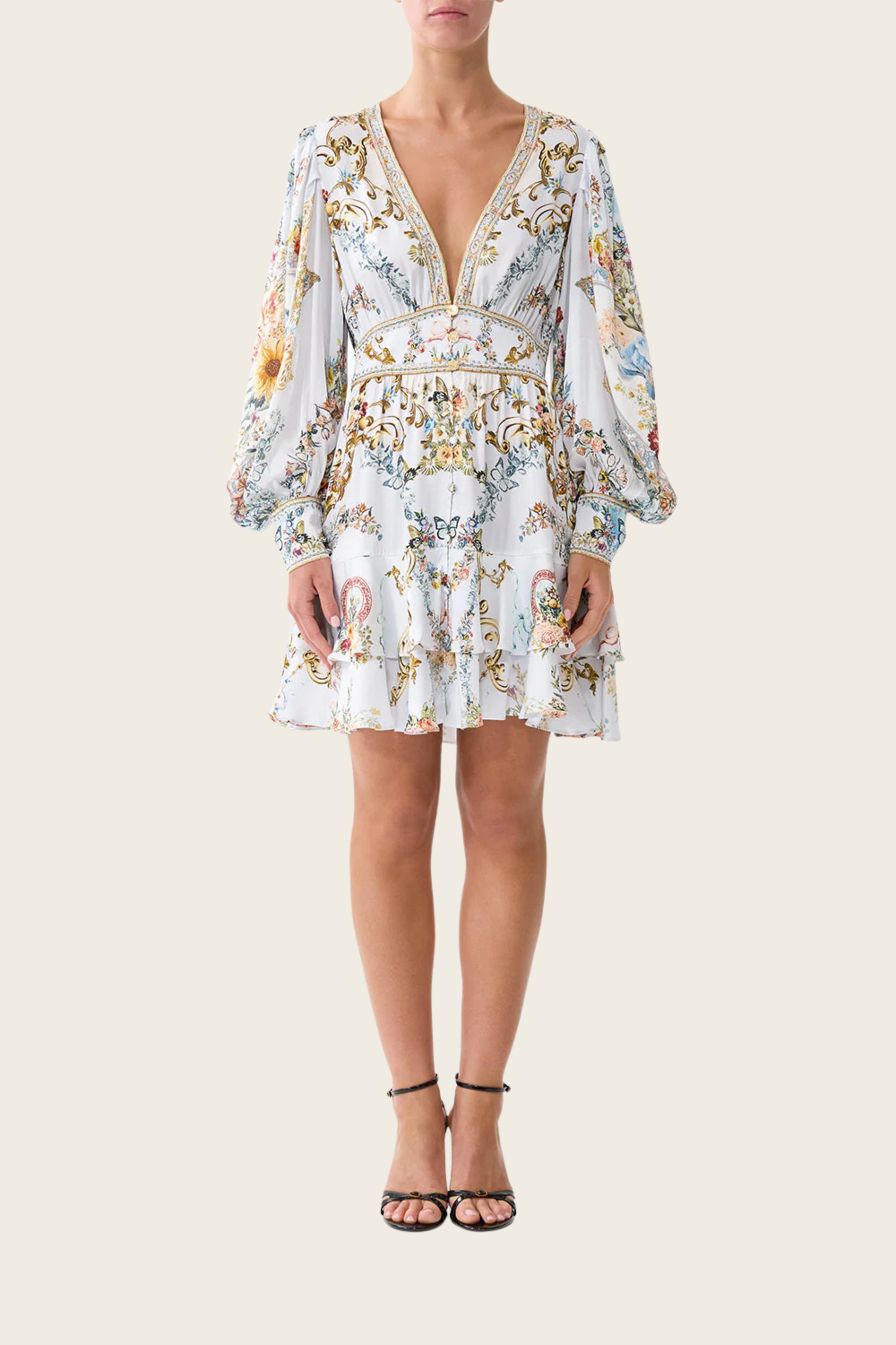 Button Front Frill Dress - Seville Sweetheart - Camilla