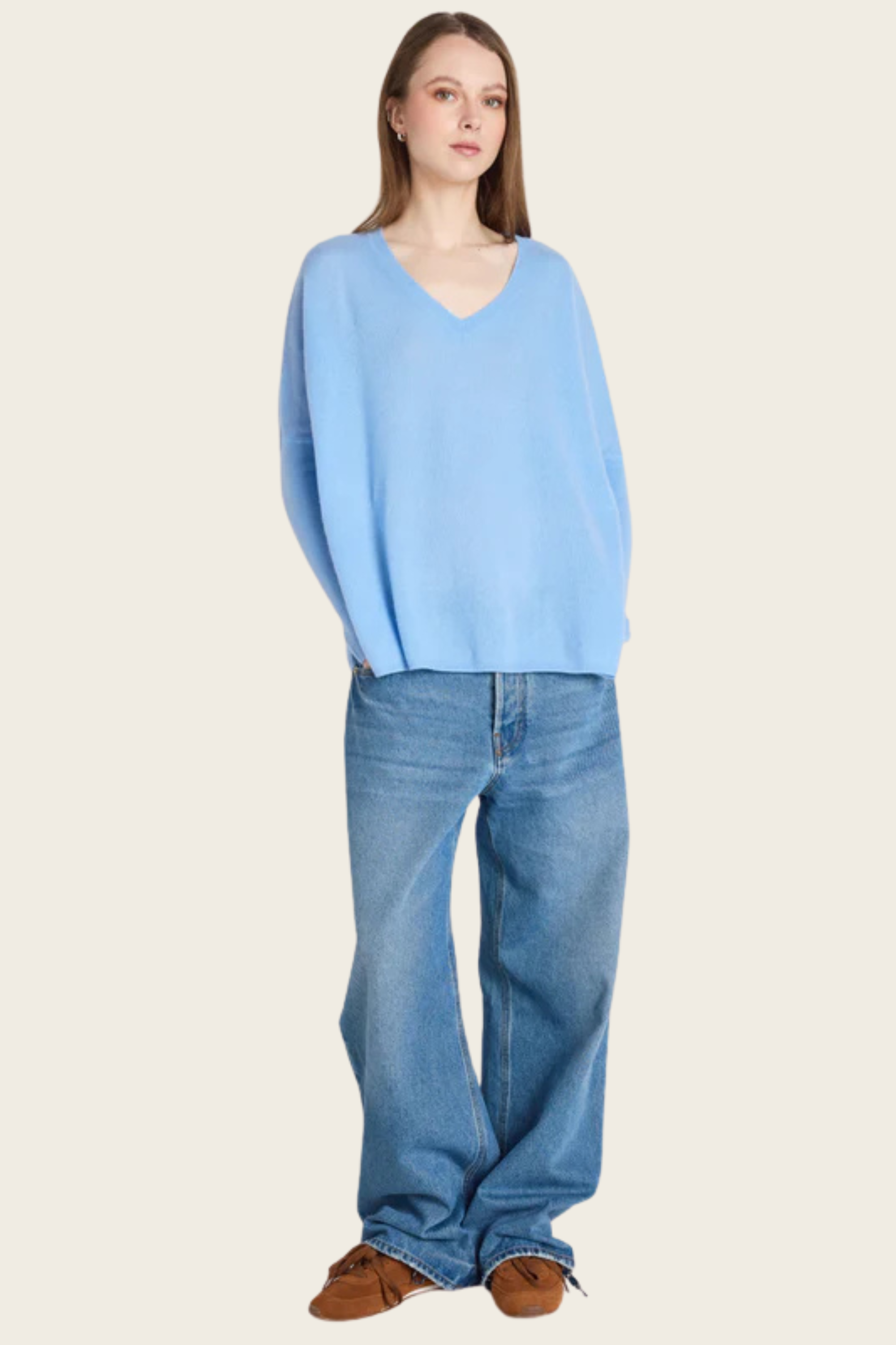 Camille V-neck cashmere poncho - Absolut Cashmere