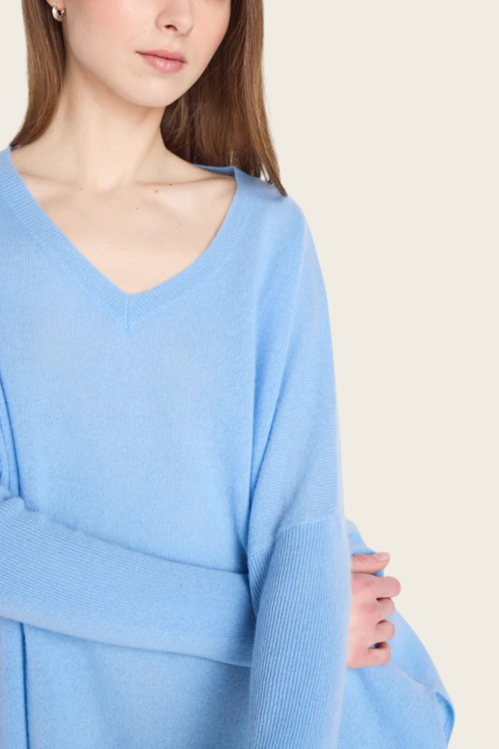 Camille V-neck cashmere poncho - Absolut Cashmere