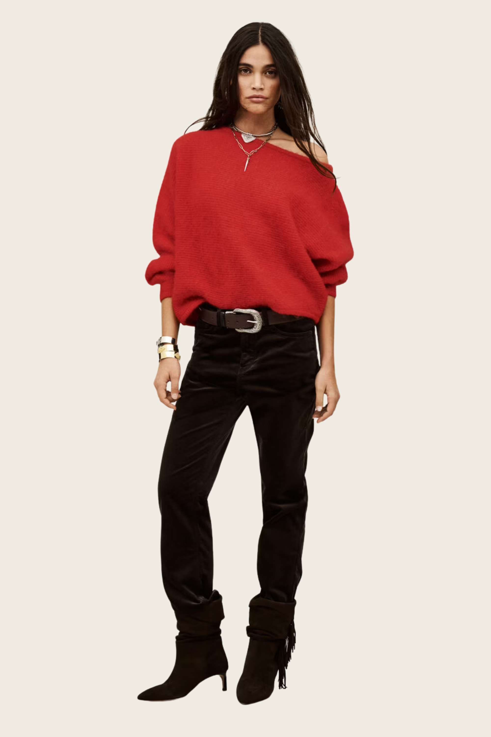 Suela Jumper, Composition: 73% Alpaca, 14% Polyester, 12% Polyamide, 1% Elastane, Colour: chocolat, Relaxed fit, New Arrivals, Espace Cannelle, FW25