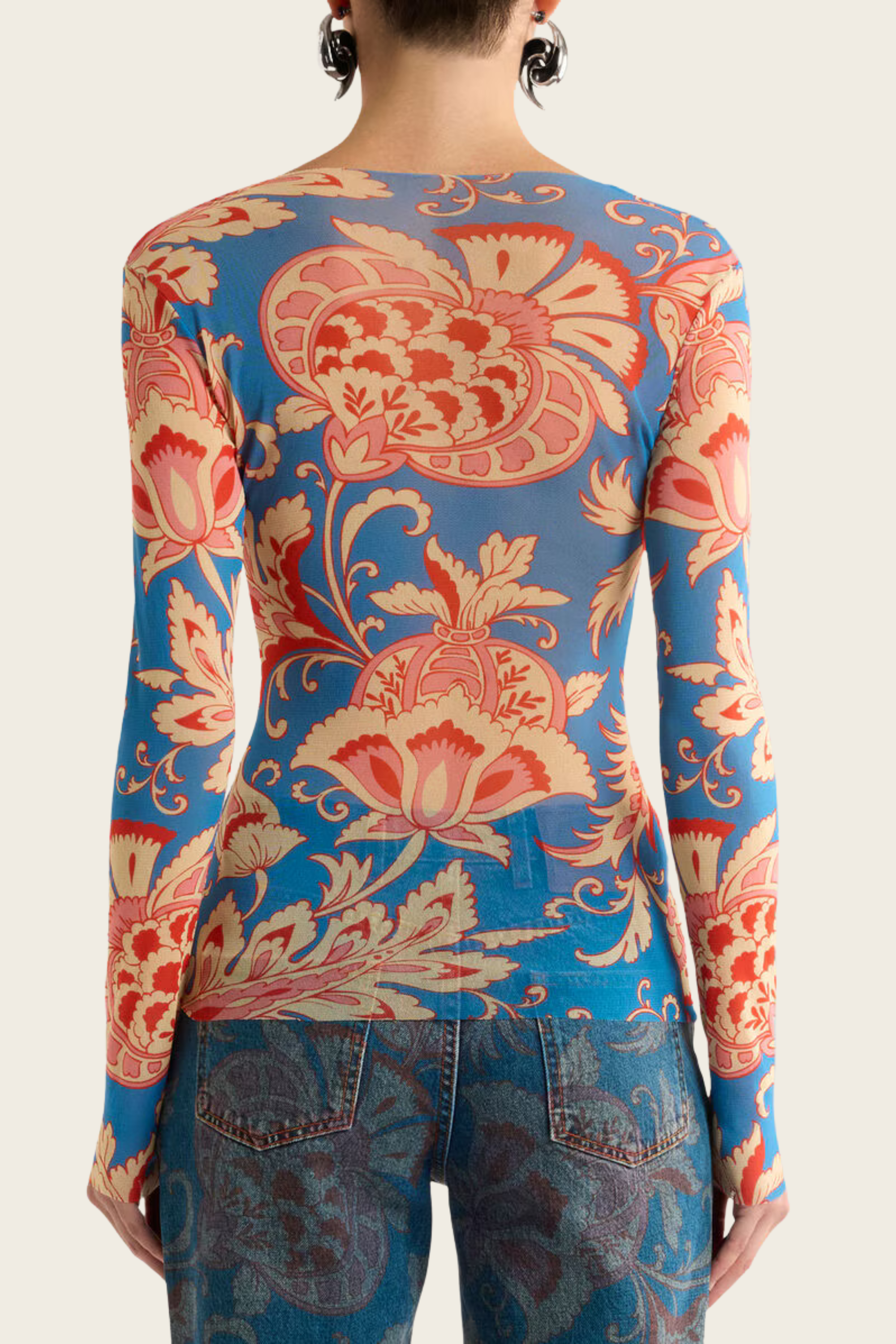 Floral Motif Tulle Top - Etro - ESPACE CANNELLE - New Arrivals - SS26