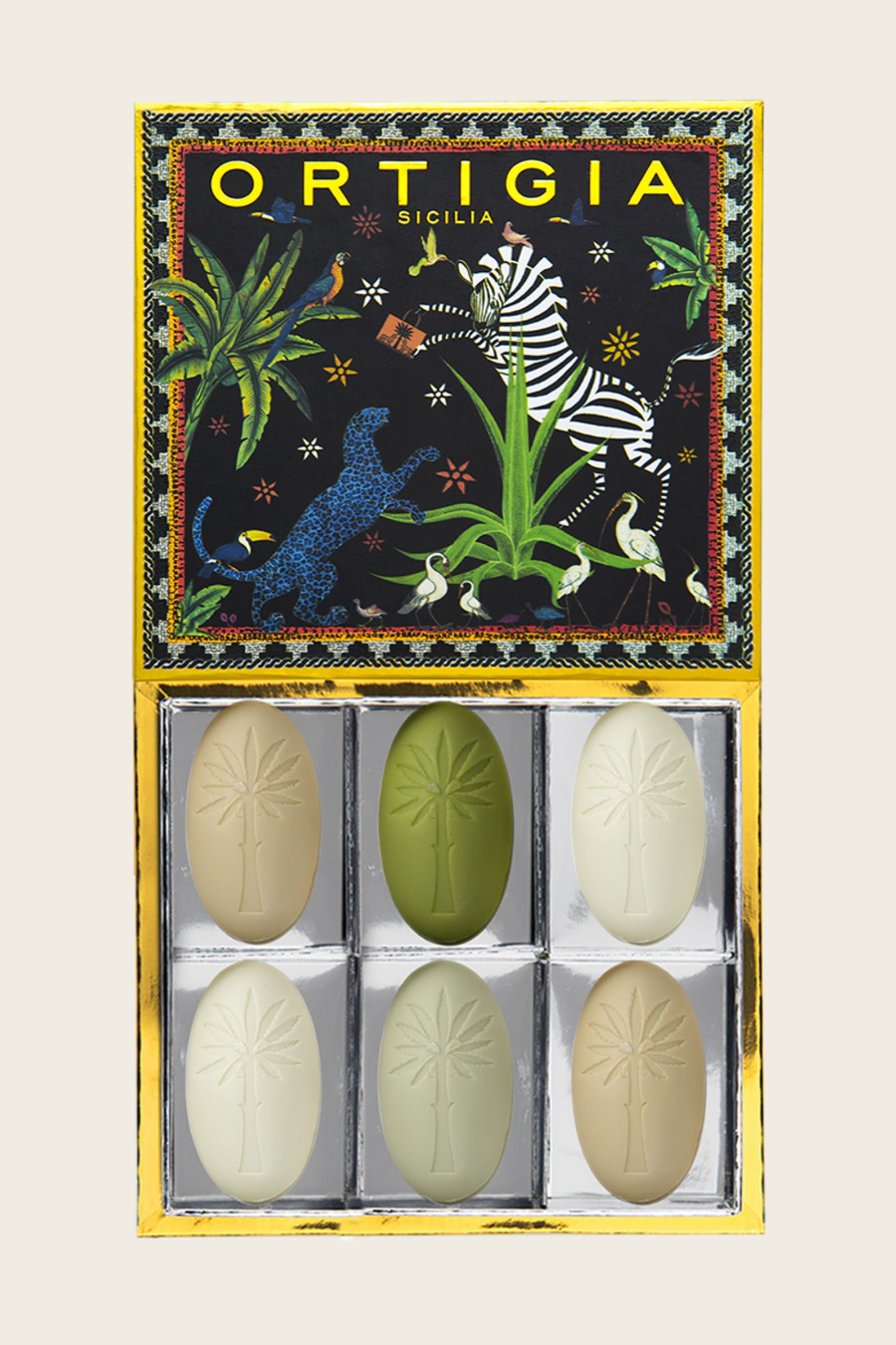 Conjunto de Sabonetes de Azeite Sortidos Jungle Black x 6 – Ortigia Sicilia