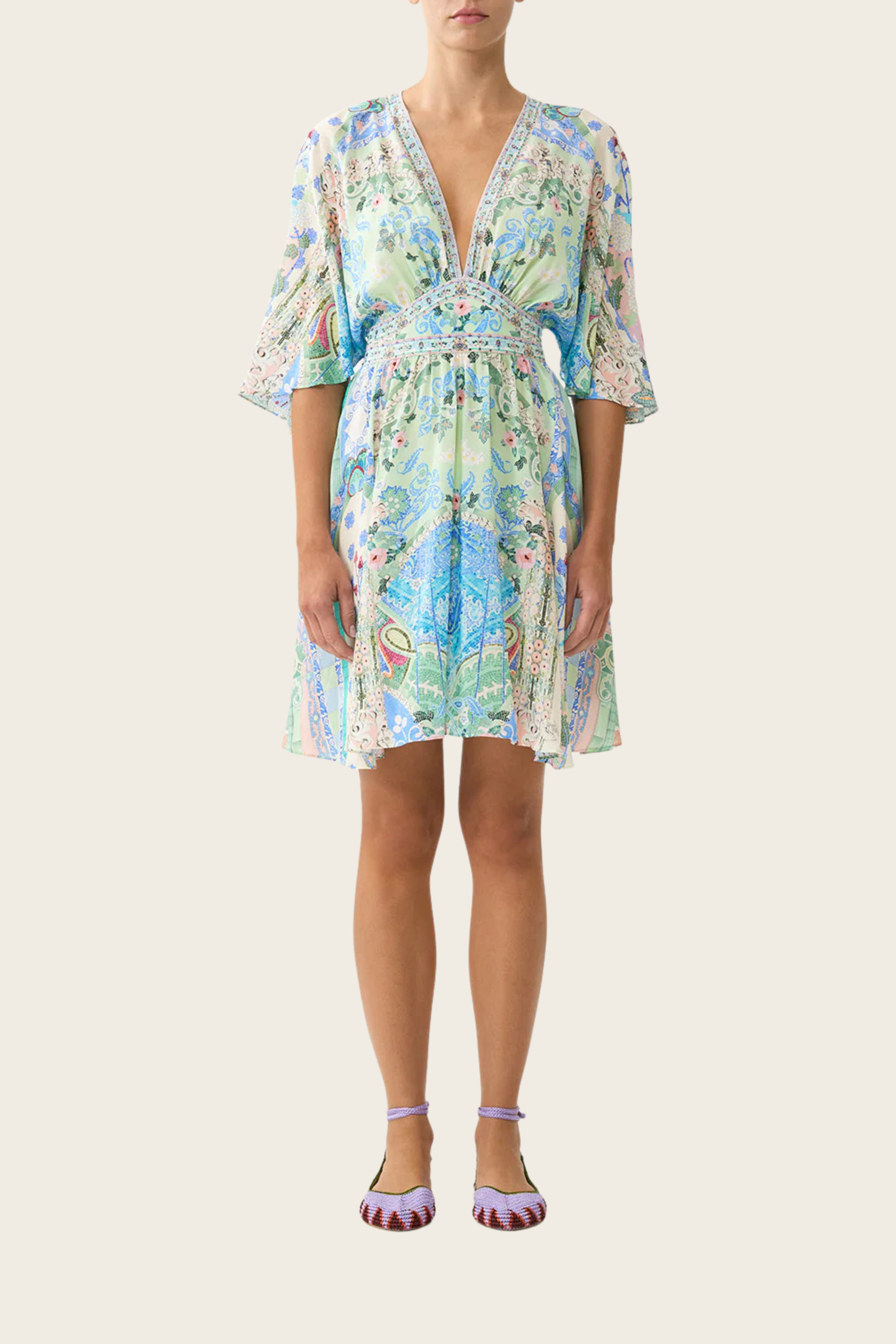 Short Waisted Dress - Midsummer Mosaics - Camilla