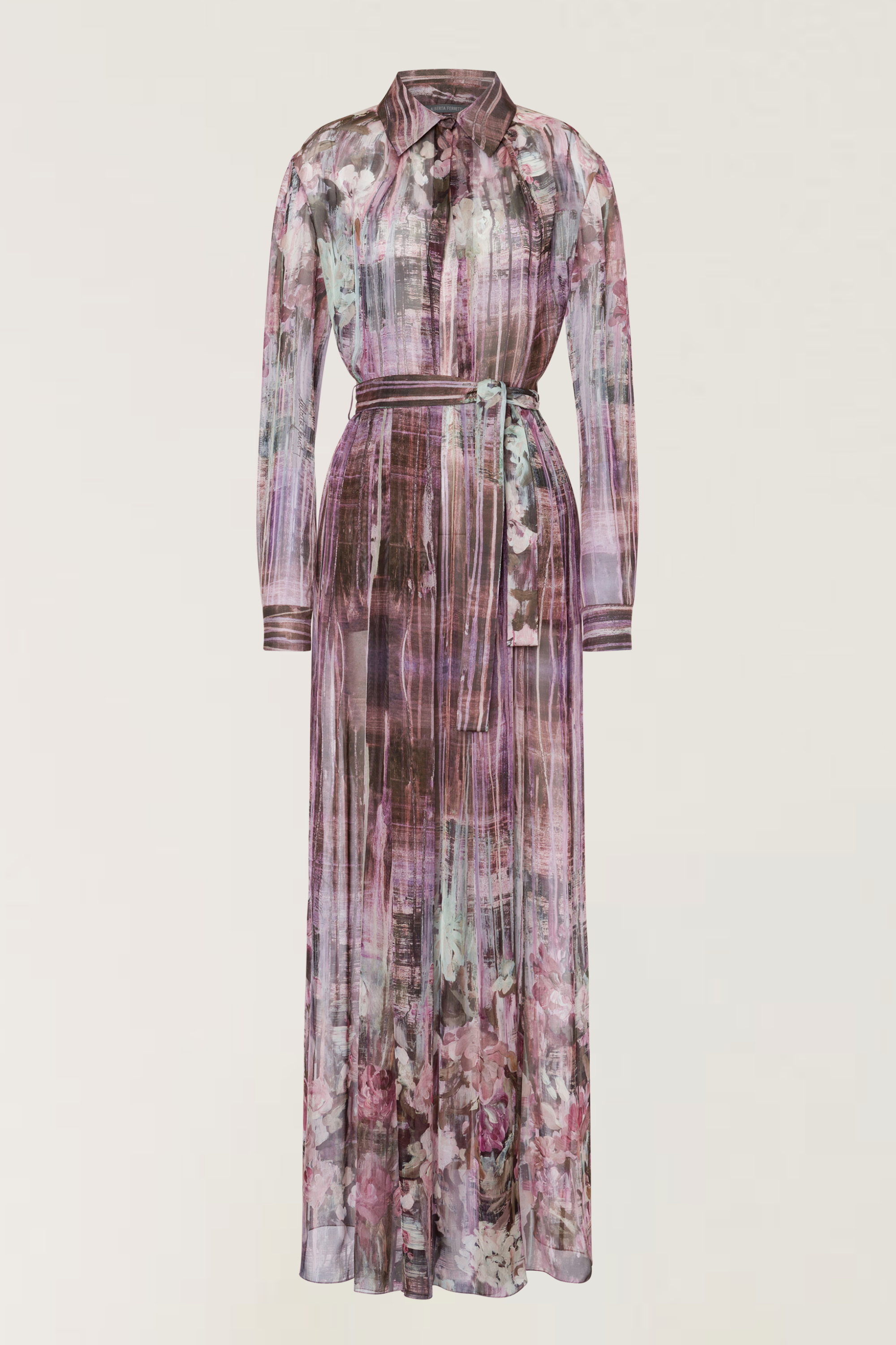 Vestido de seda Dripping Roses - Alberta Ferretti