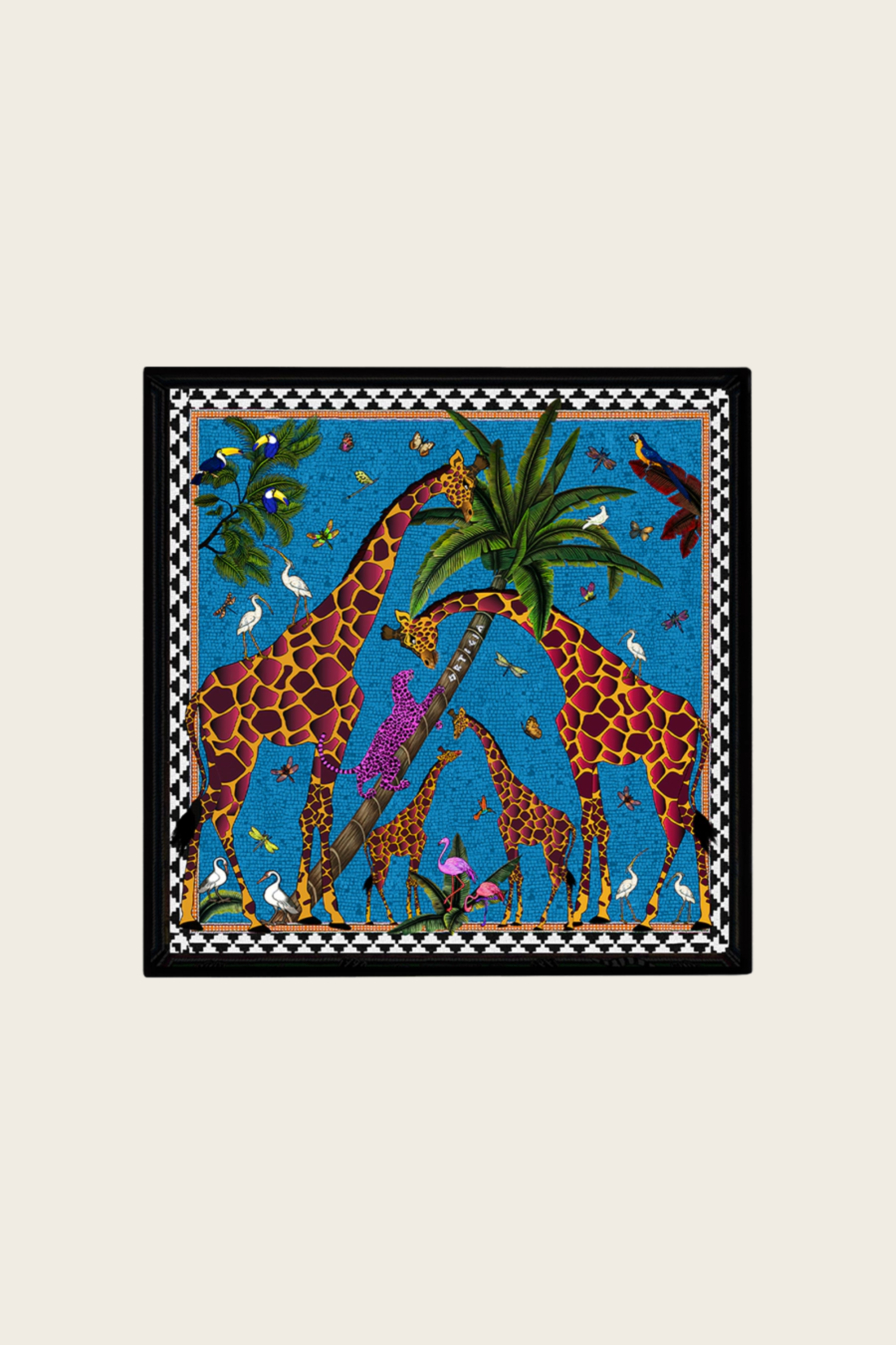 Tray Giraffe Blue (16x16cm) - Ortigia Sicilia