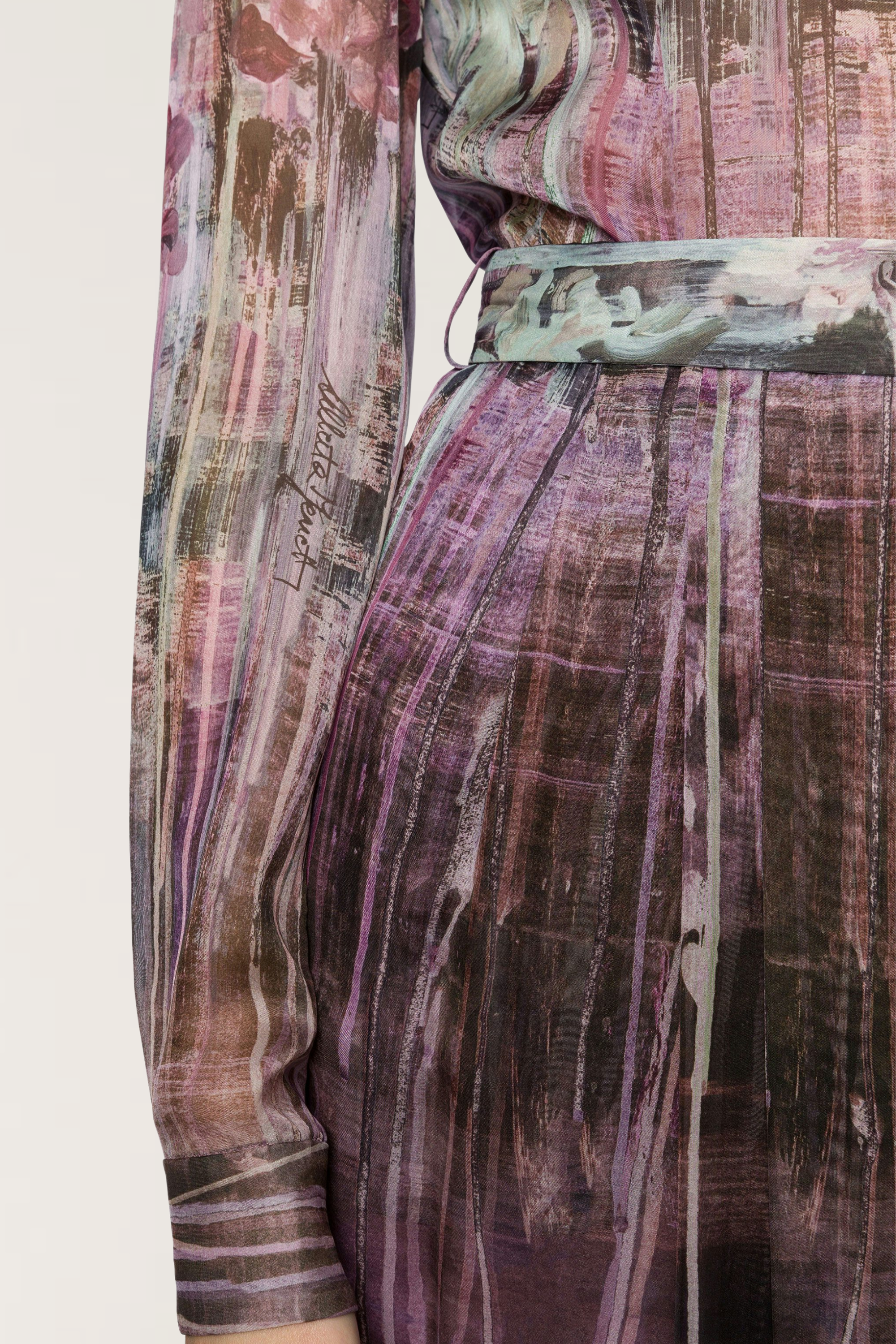 Vestido de seda Dripping Roses - Alberta Ferretti