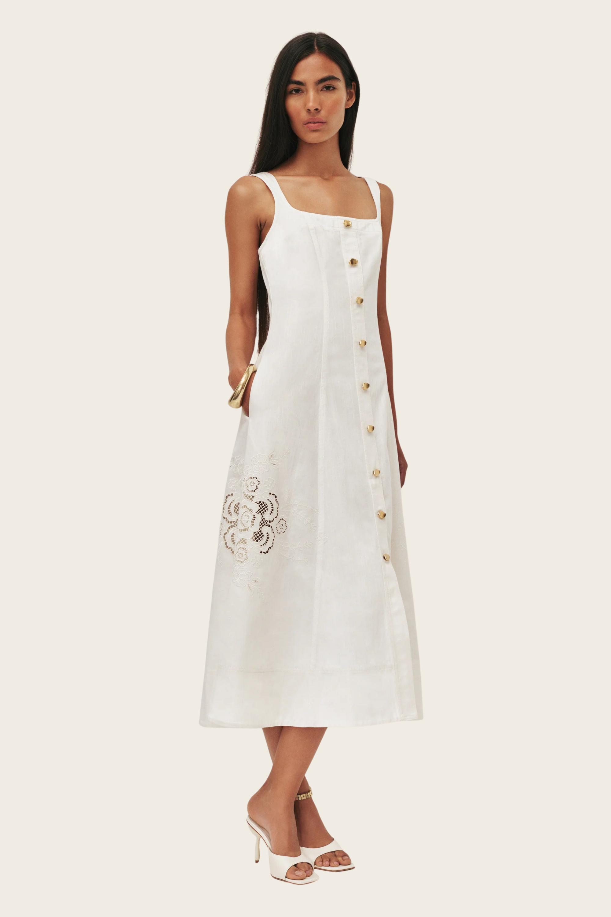 Halo Embroidered Midi Dress - Aje - ESPACE CANNELLE