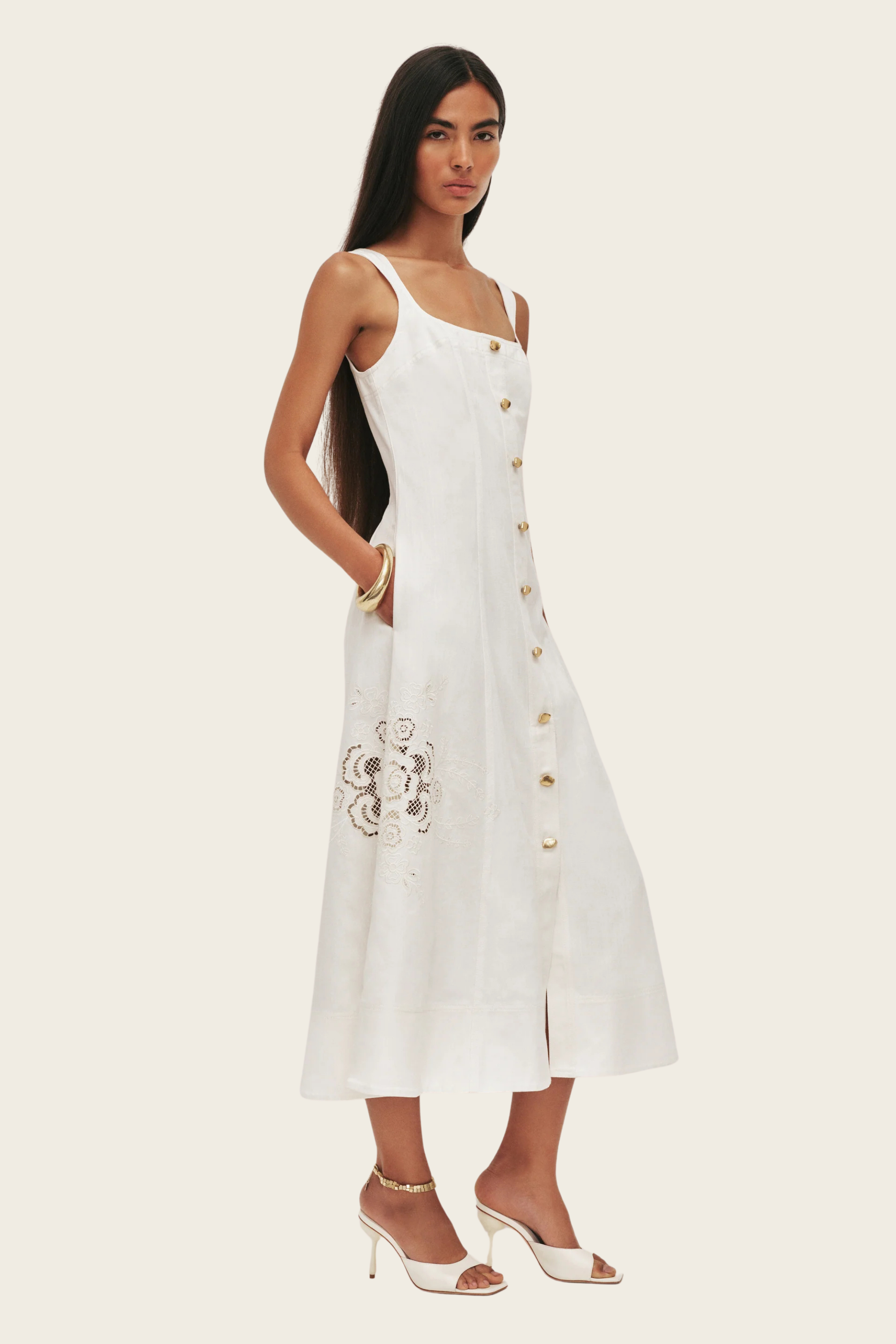 Halo Embroidered Midi Dress - Aje - ESPACE CANNELLE