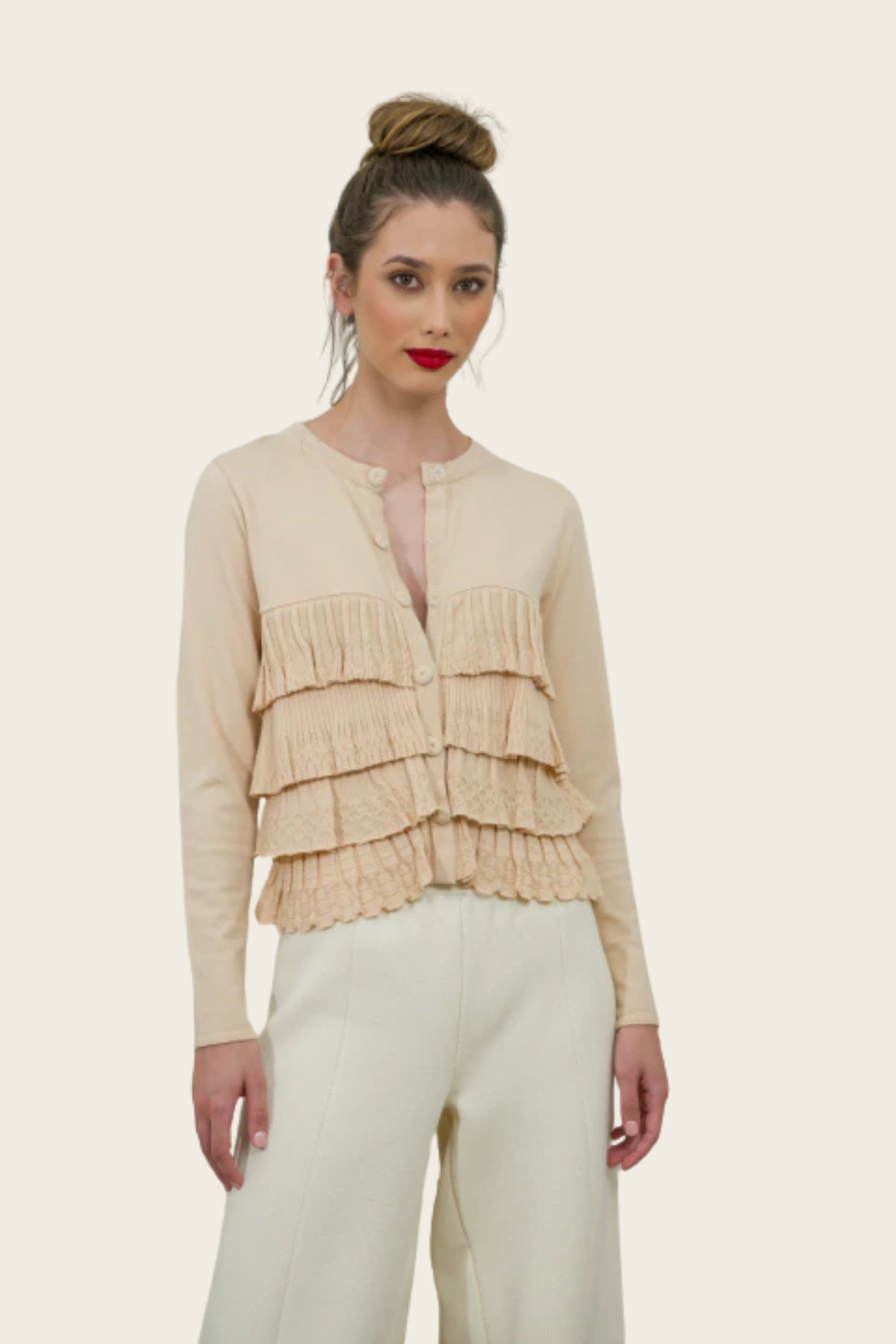 Casaqueto Maura - Cecilia Prado, Composition: 100% Viscose (knit), Colour: Beige (Bege), Fit: Regular, New Arrivals, FW25, Espace Cannelle