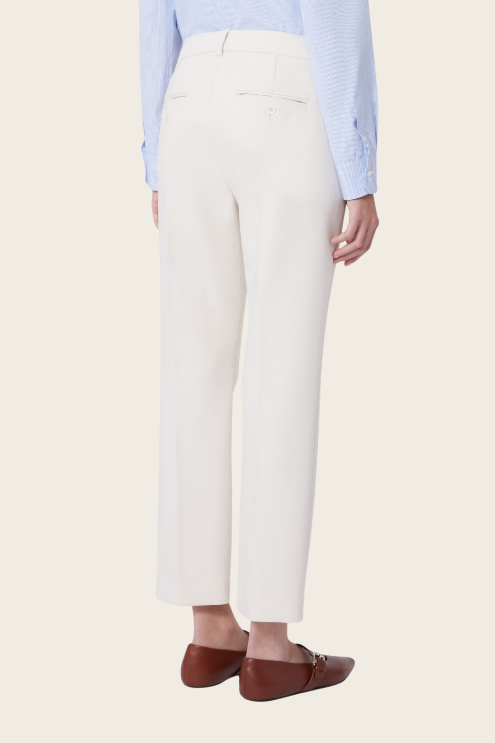 Ivory Double-faced viscose canvas trousers - MaxMara