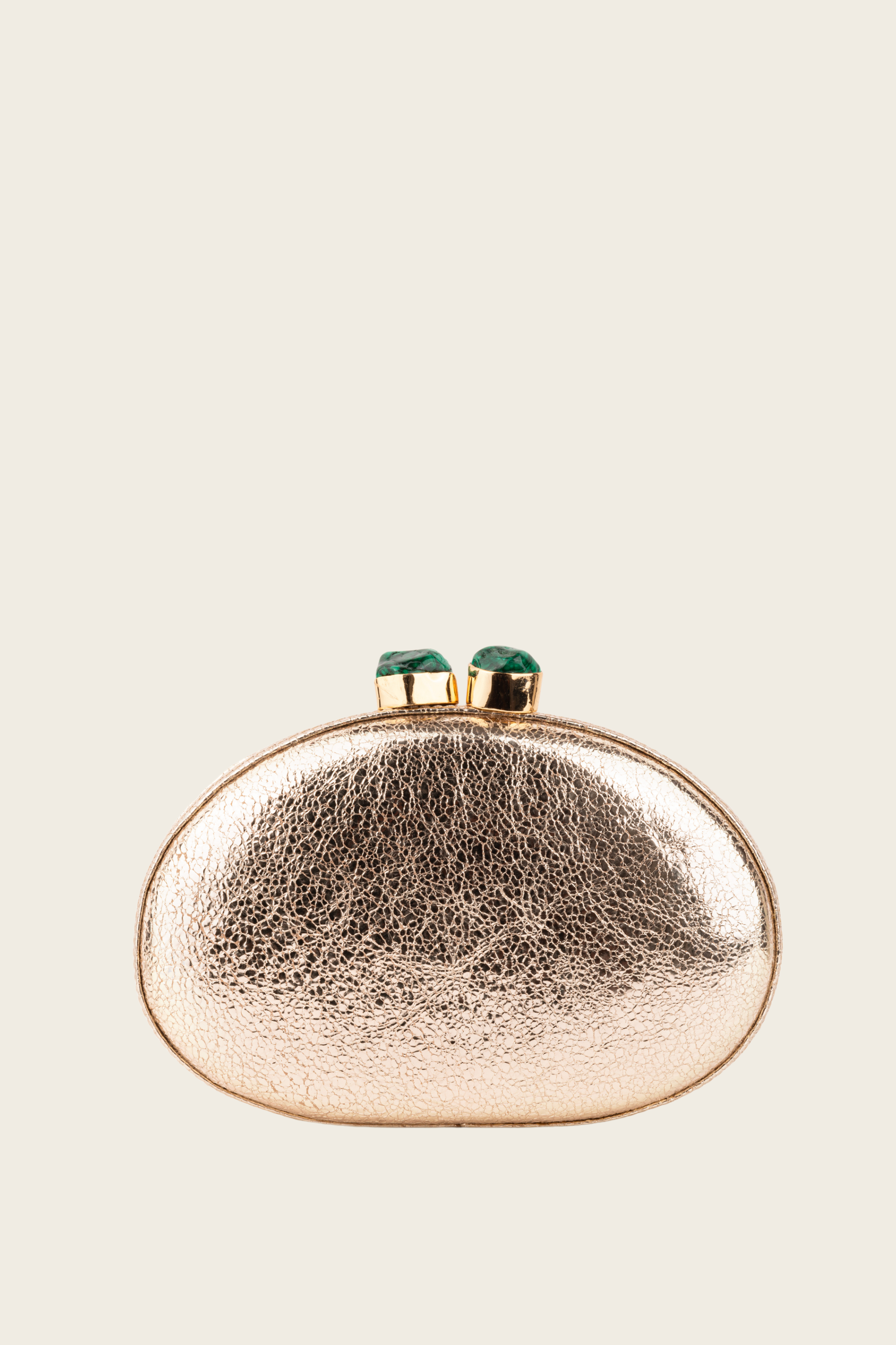 Ouro Malachite, Composition: Metallic gold cow leather, Colour: Metallic gold with malachite and turquoise stone detail, New Arrivals, SS25, Espace Cannelle