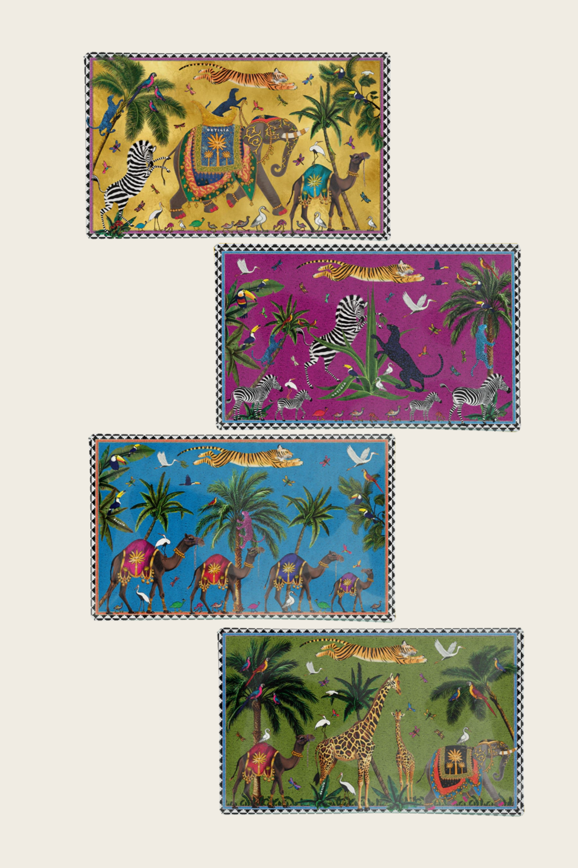 Conjunto Tin Flying Tiger 4 Pratos de Vidro – Ortigia Sicilia