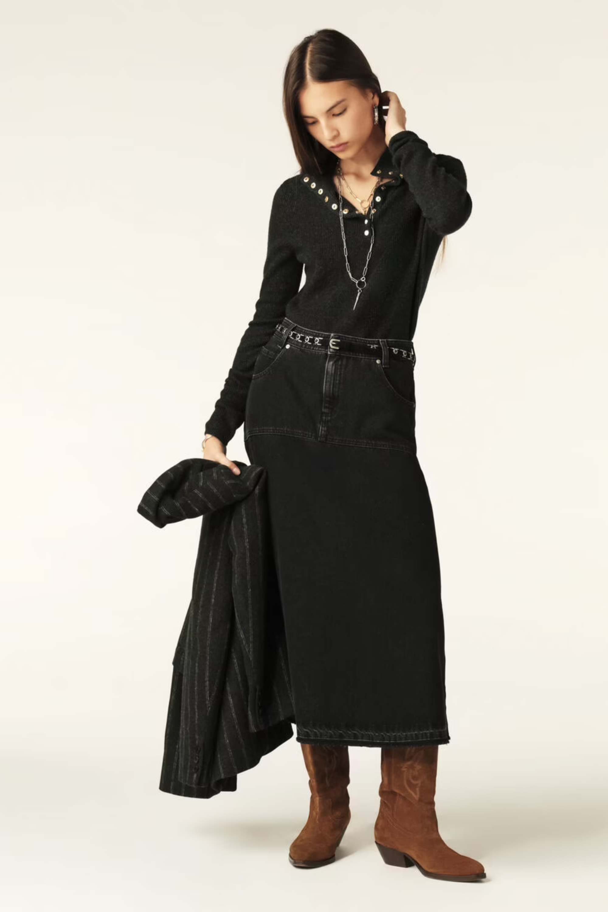 Volentia denim midi skirt - Ba&Sh