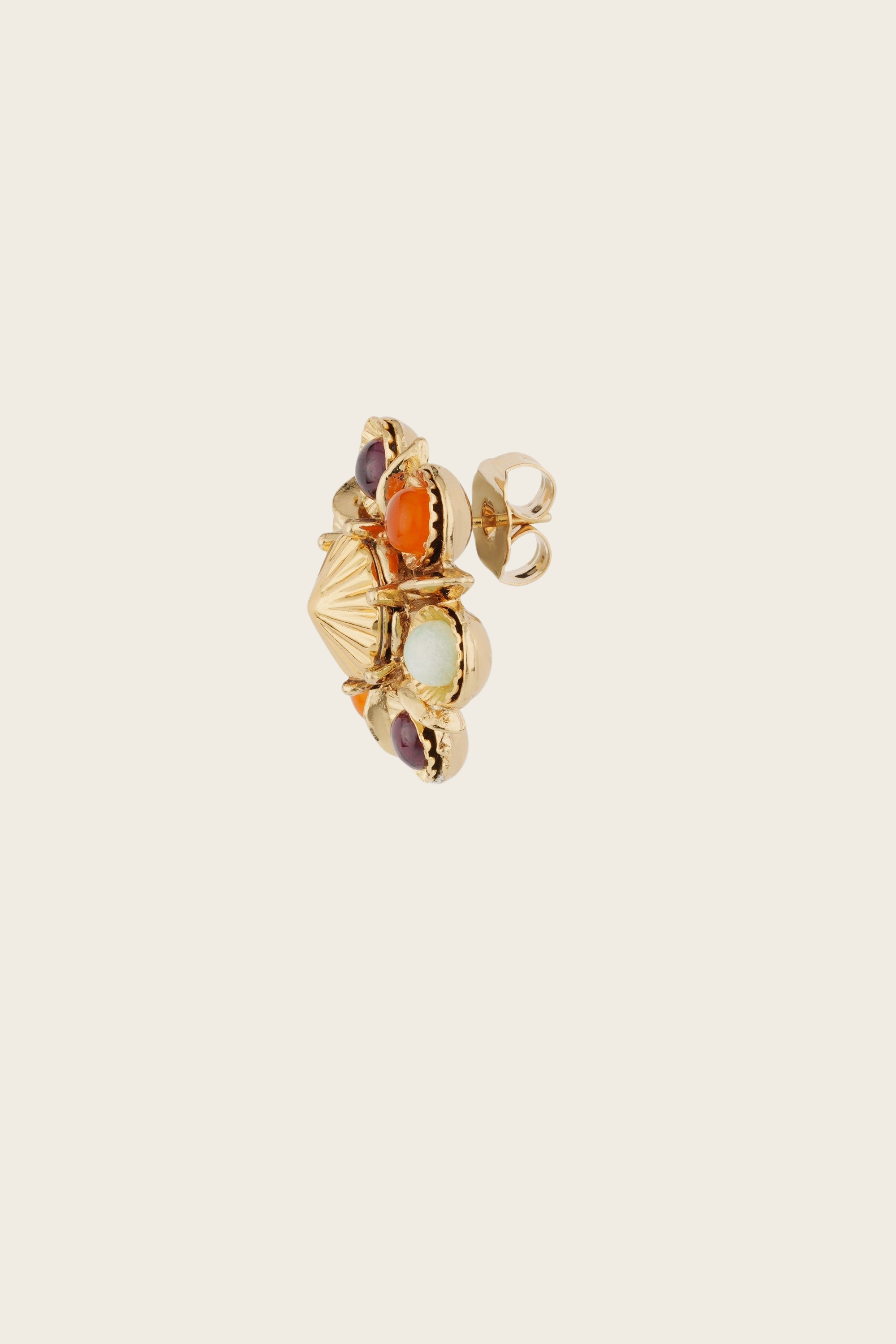 Amazonite & Carnelian Augusta studs earrings - Gas Bijoux