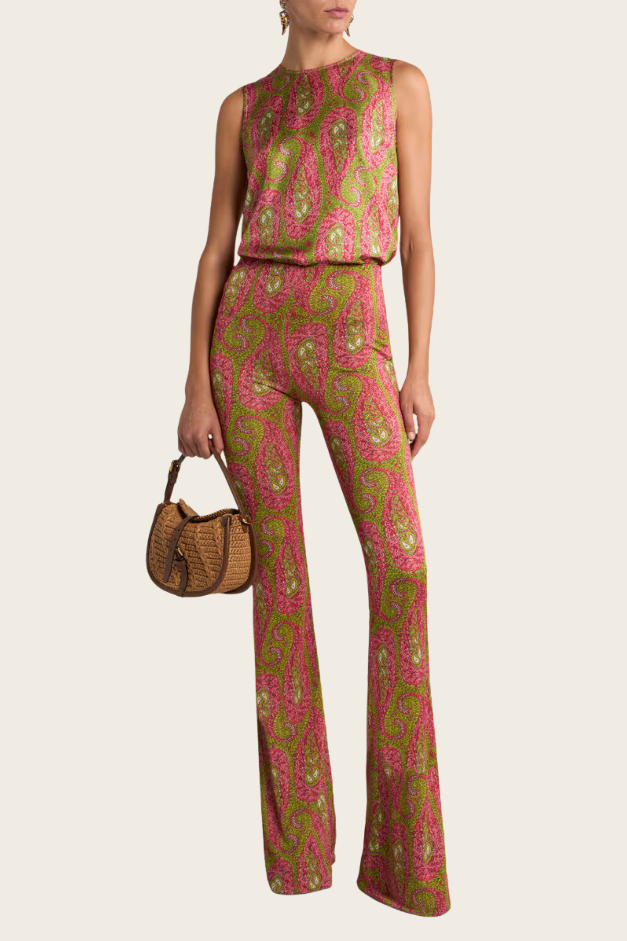 Top em Twill com Motivo Paisley de Folhagem - Etro