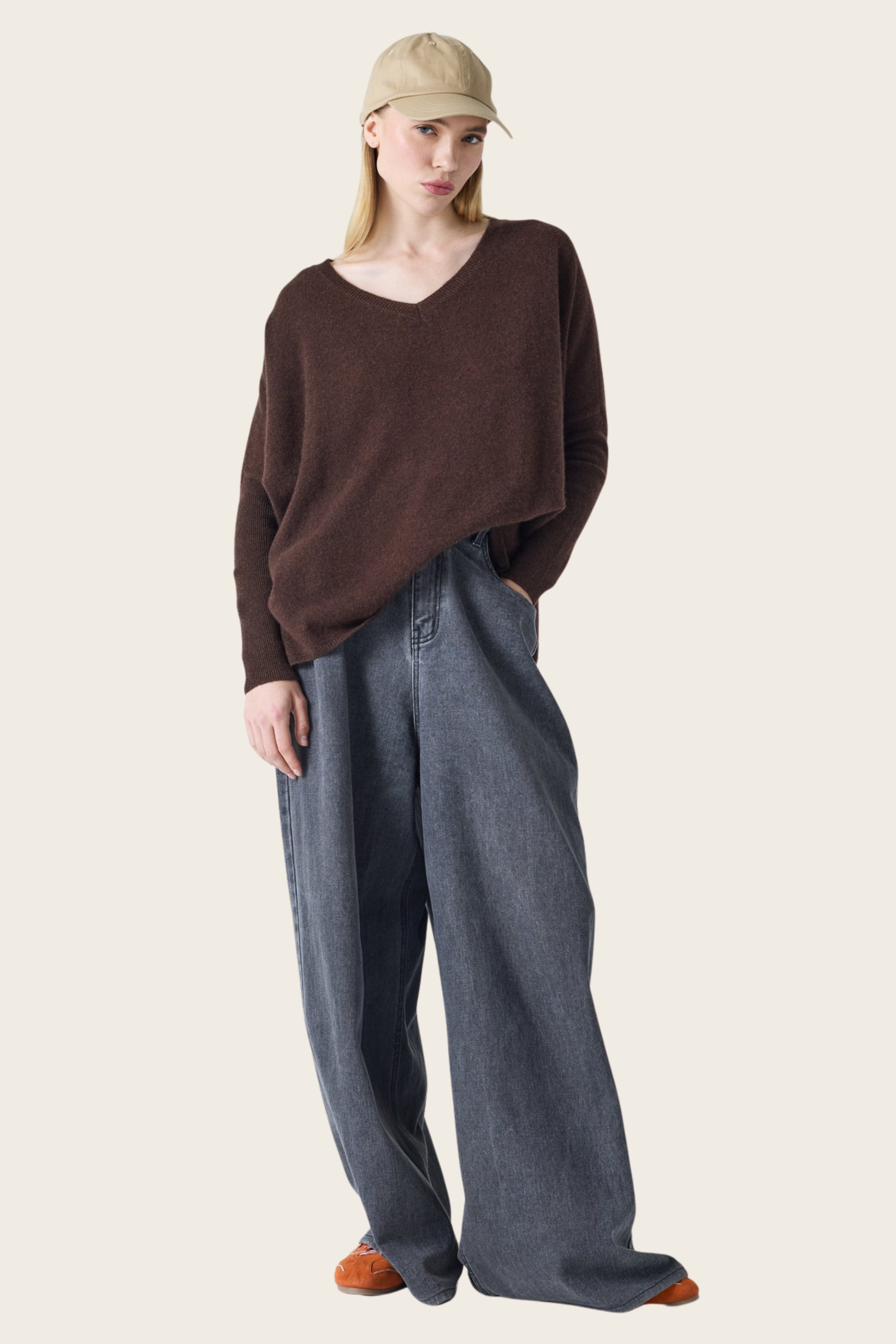 Camille cashmere v-neck poncho jumper - Absolut Cashmere