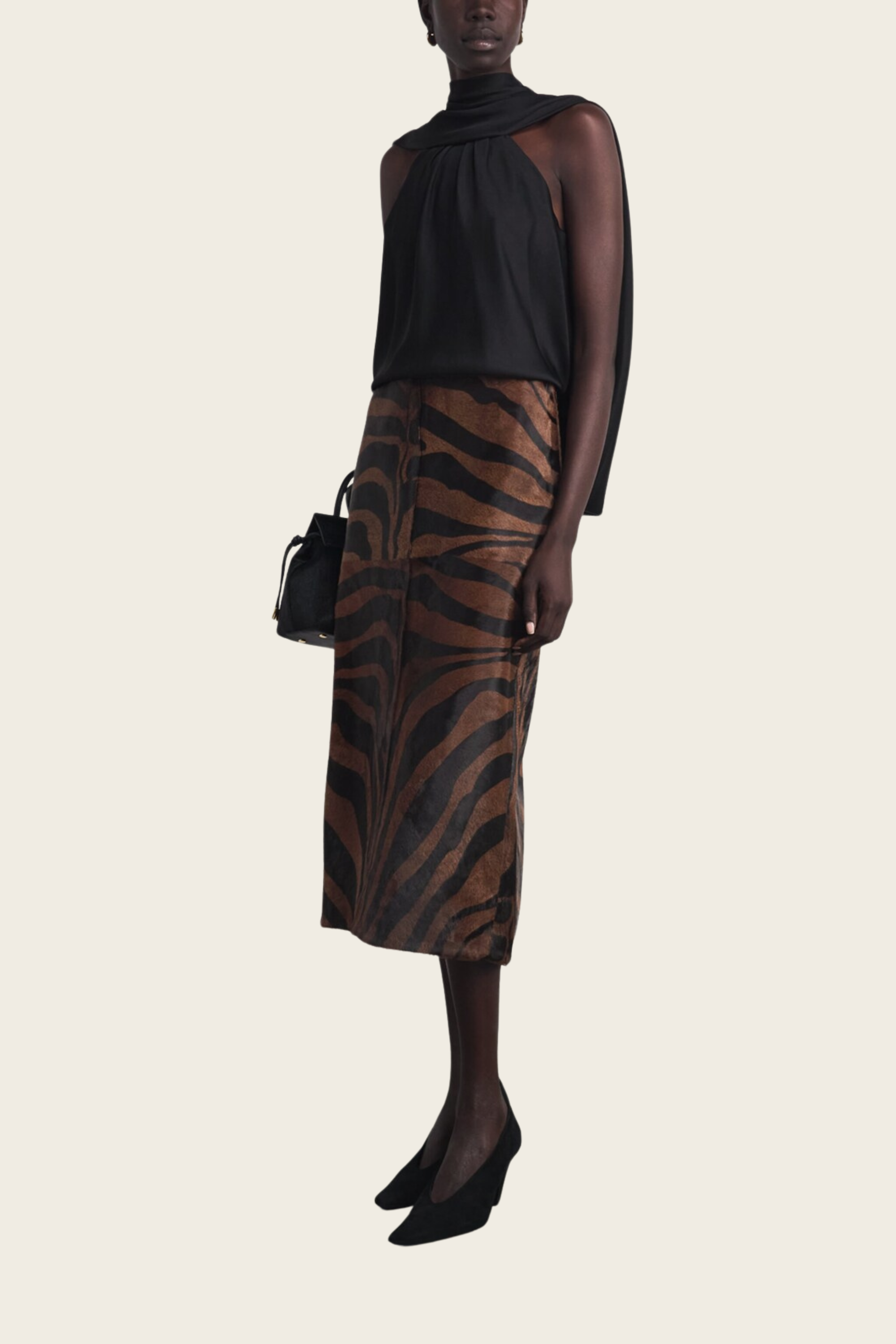 Tobiana Calf Hair Midi Skirt - Simkhai