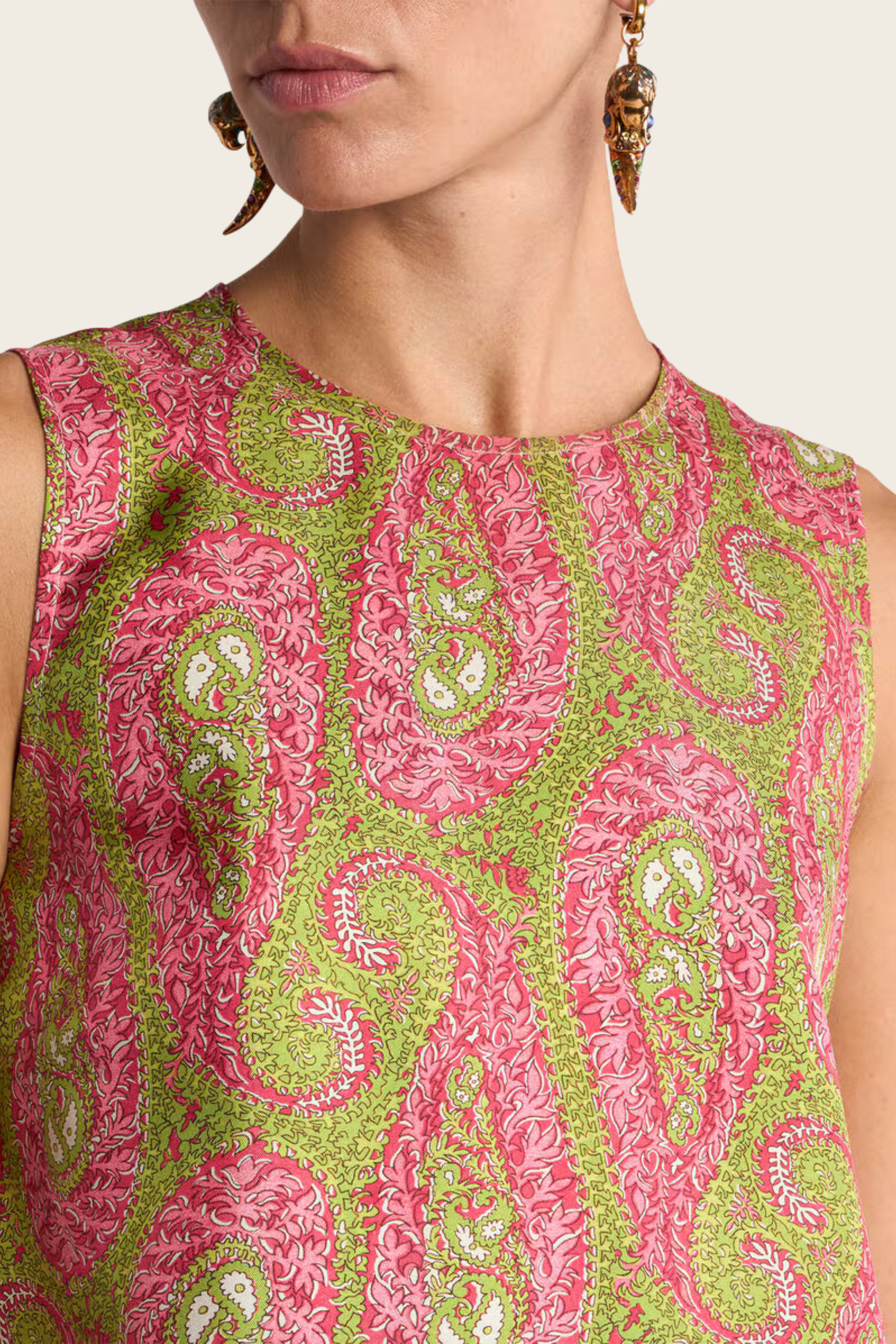 Top em Twill com Motivo Paisley de Folhagem - Etro