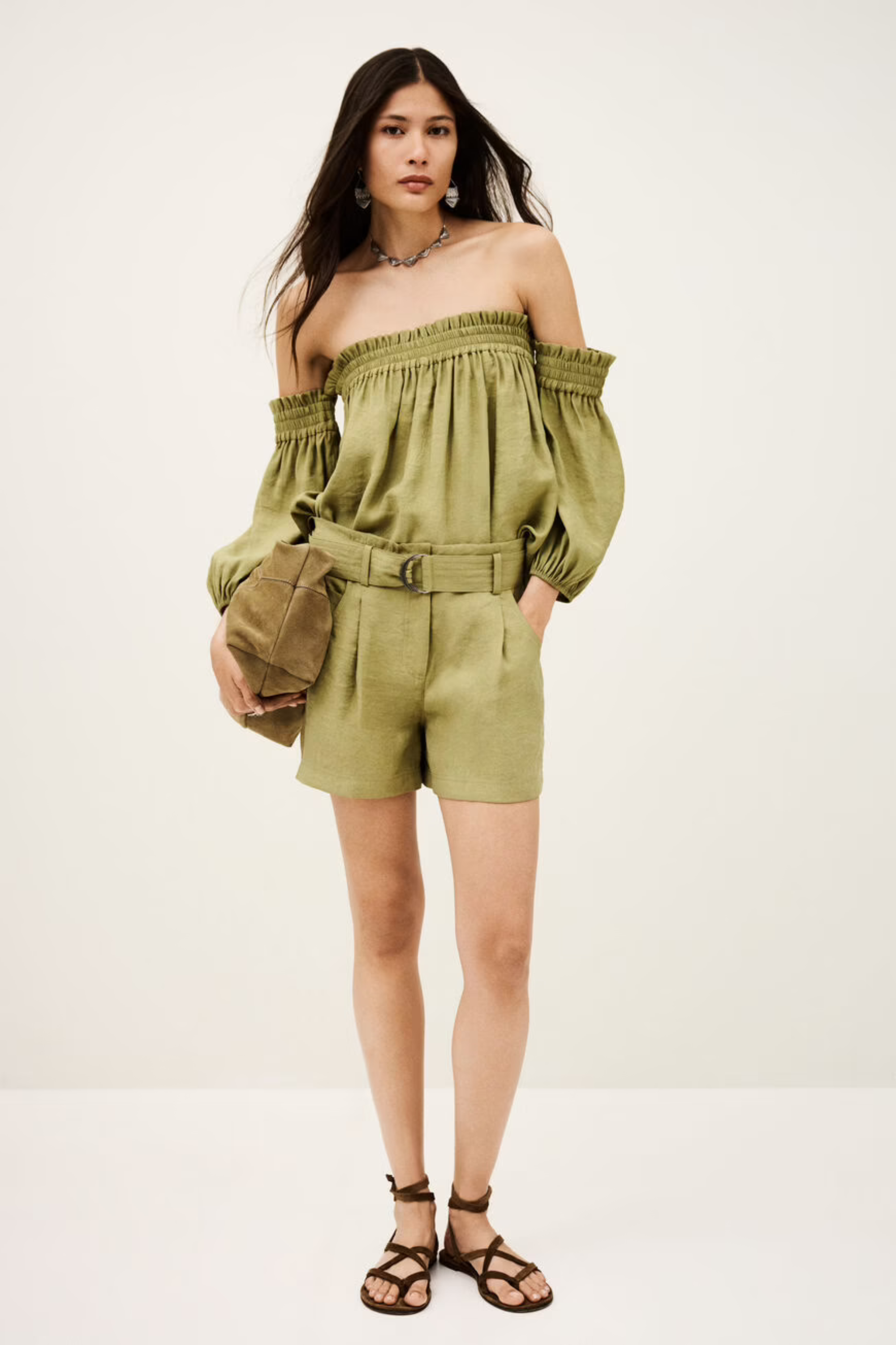 Dalila Top, Material: 90% Modal, 10% Recycled Polyester, Colour: Kaki, Fit: Relaxed, New Arrivals, FW25, Espace Cannelle