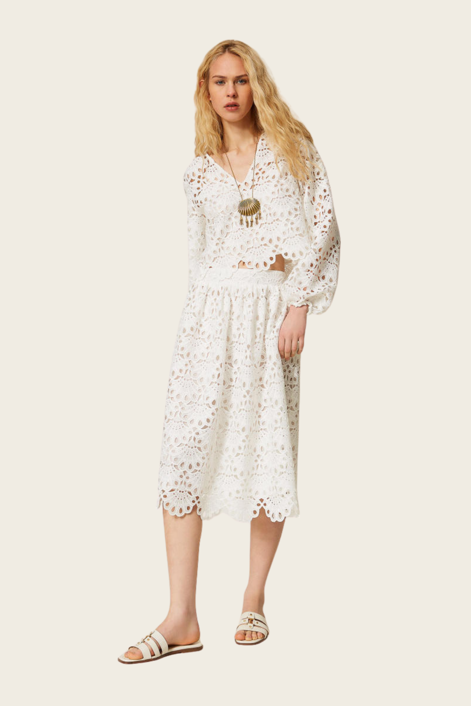Scalloped Macramé Blouse - Twinset