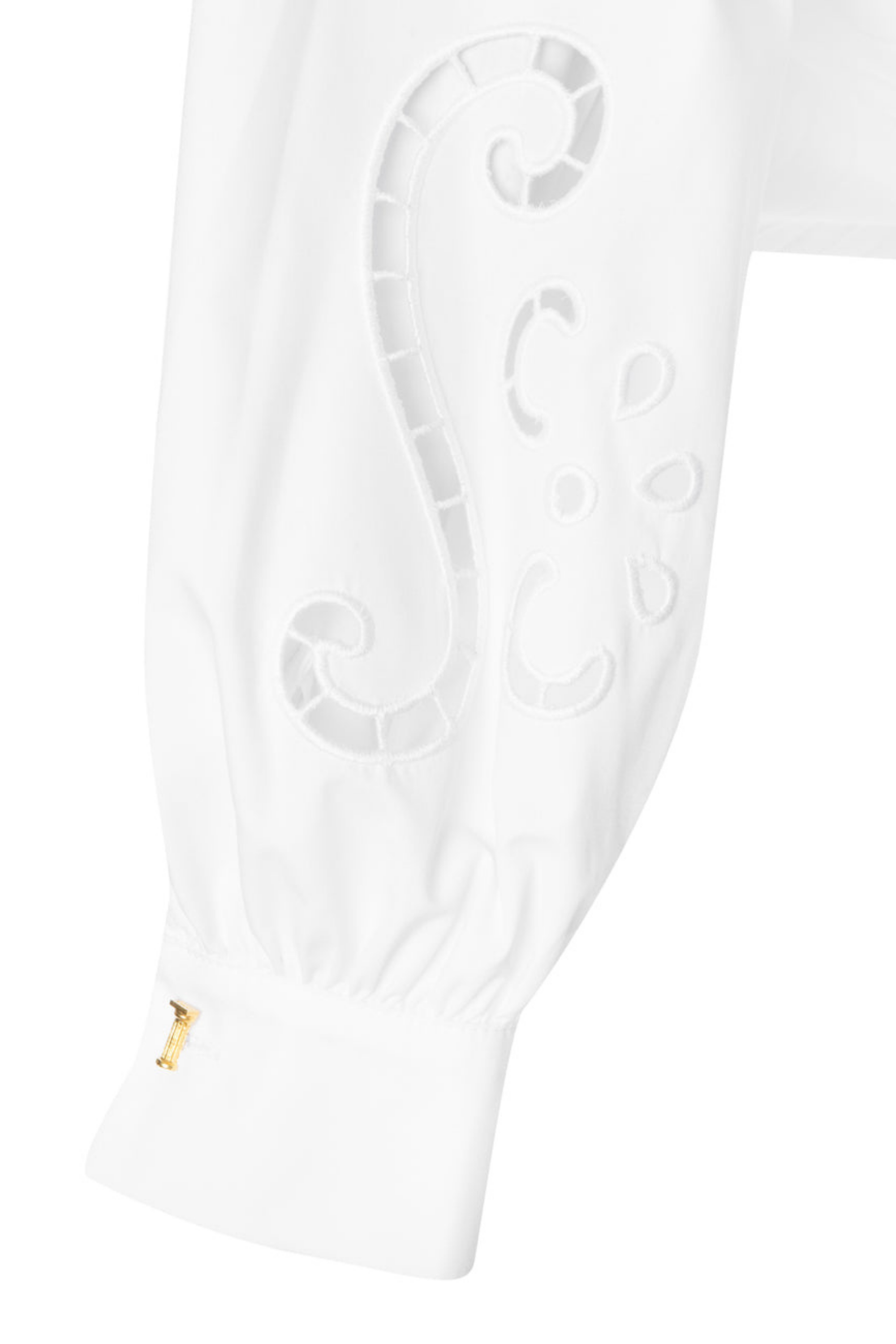 Eugenia Cut-Embroidered Pleated Shirt - Ancient Kallos