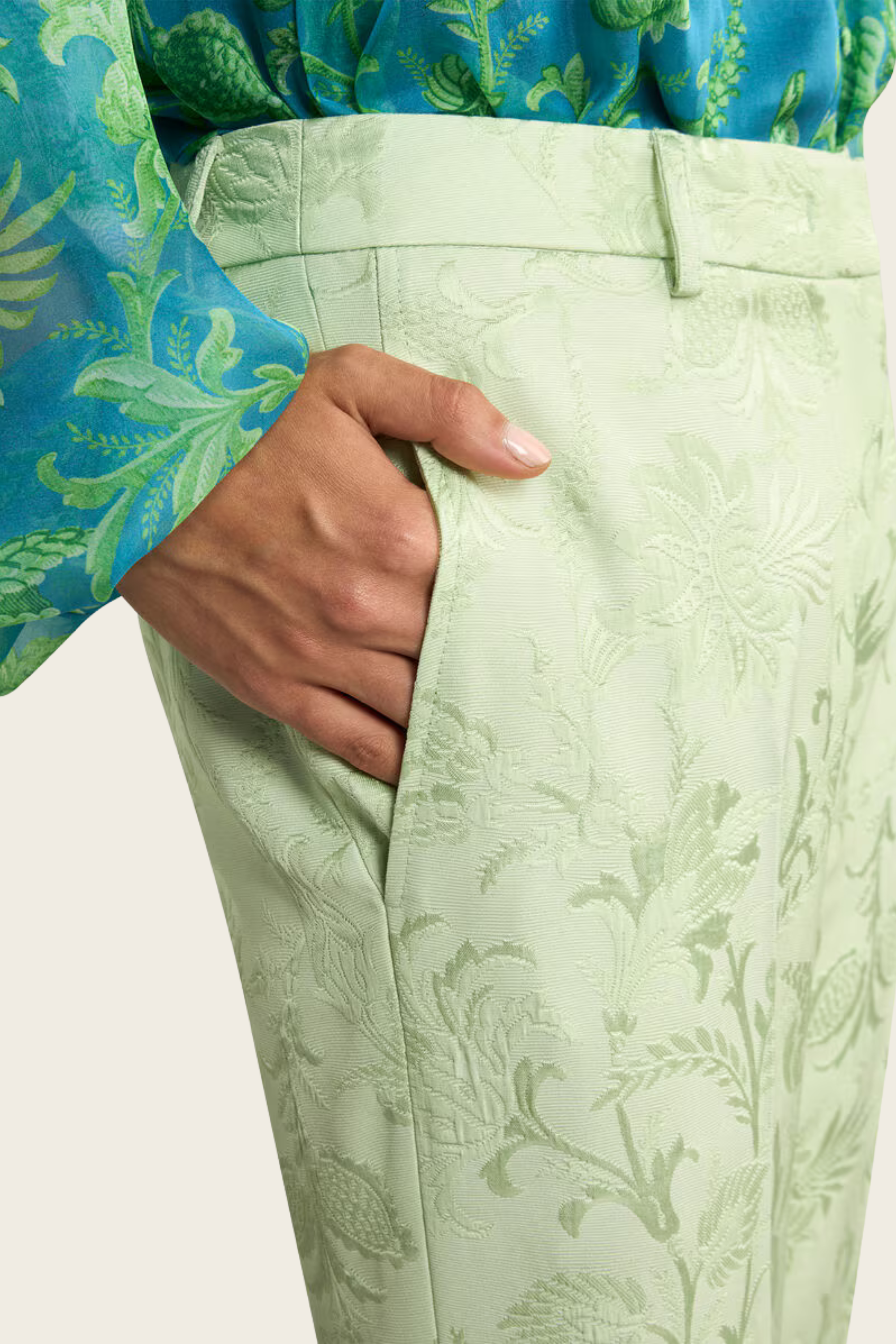 Calças bootcut em jacquard com motivo floral - Etro