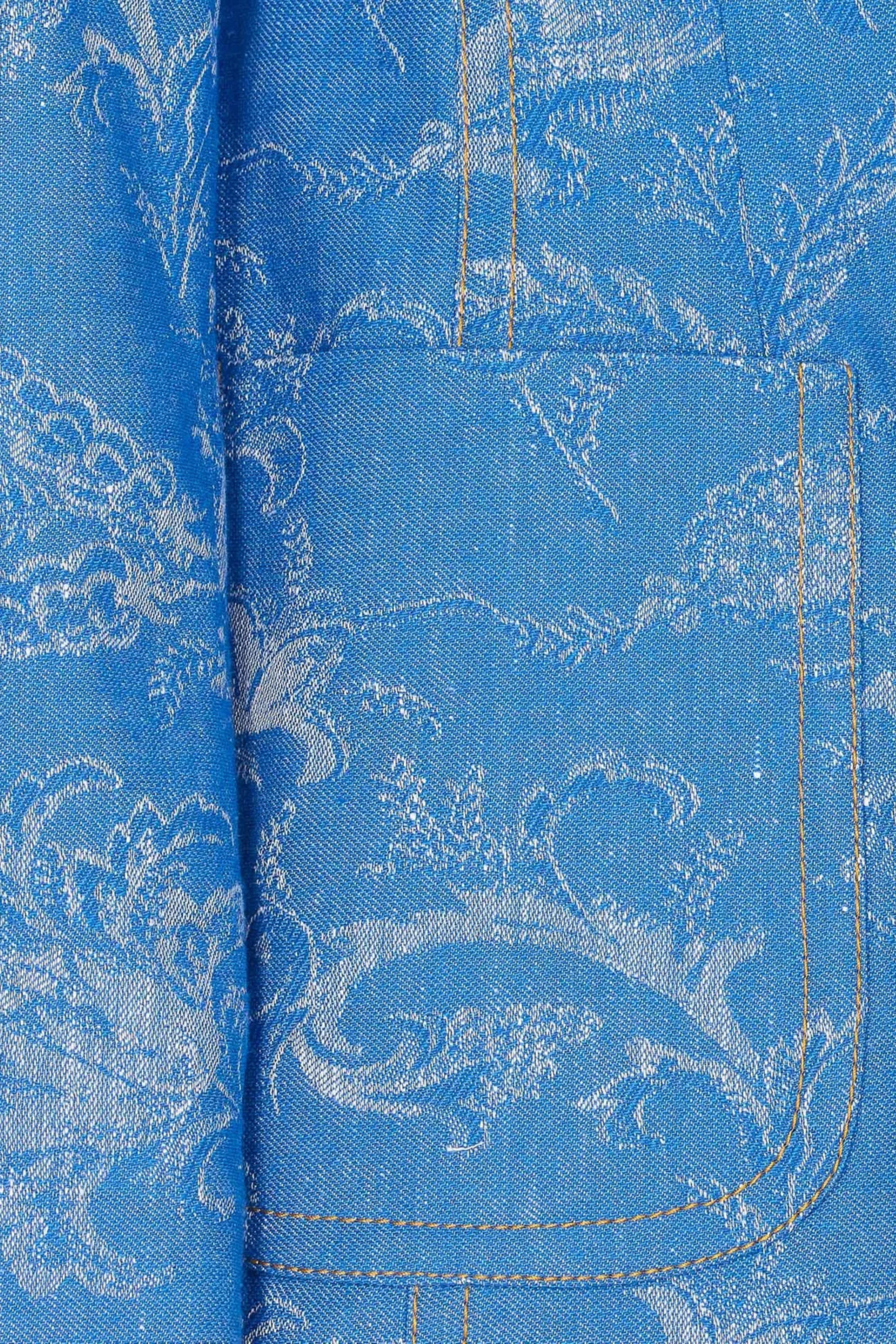 Cropped jacquard denim jacket with floral motif - Etro