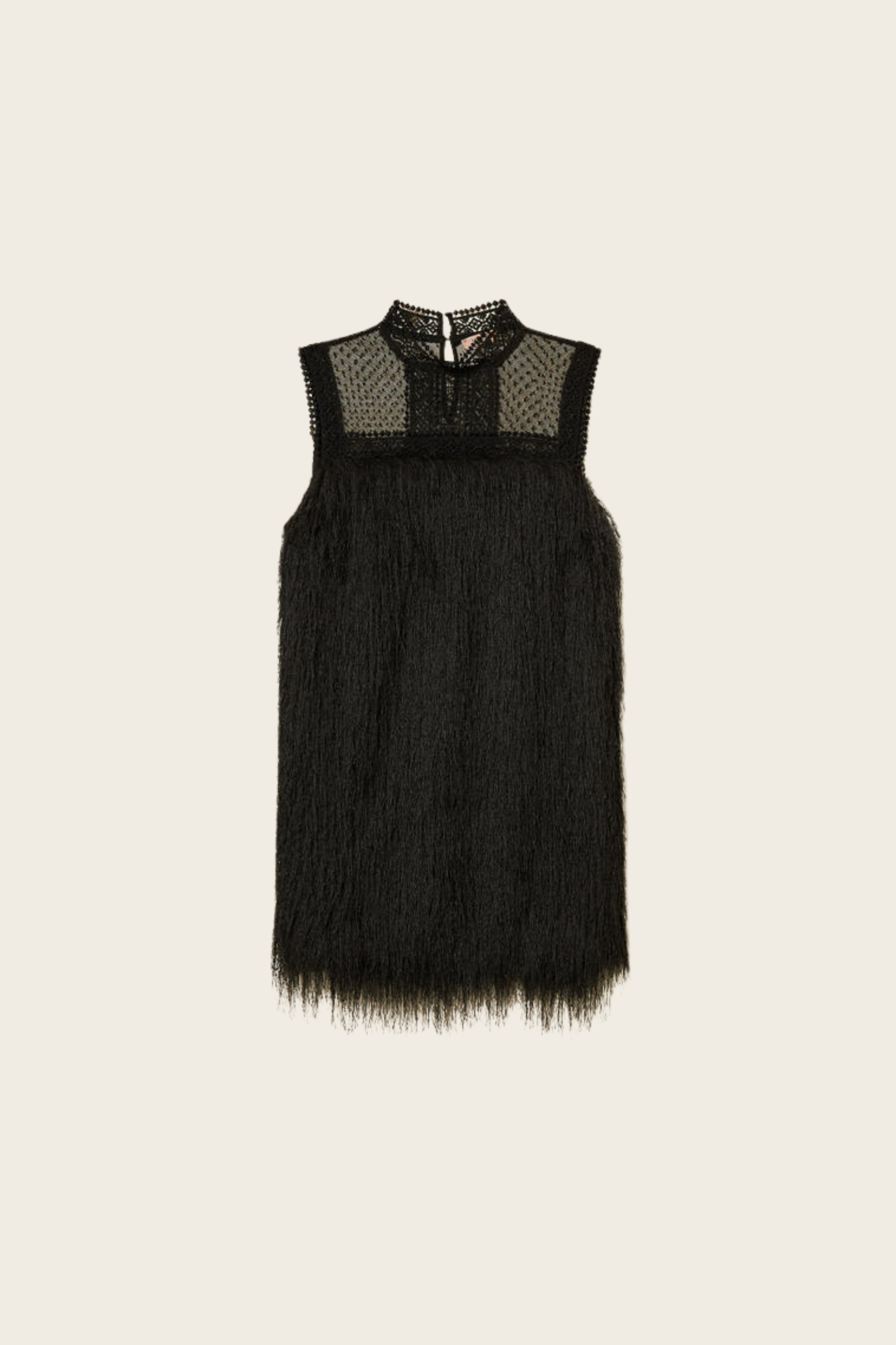 Short dress with fringes and tulle - Twinset