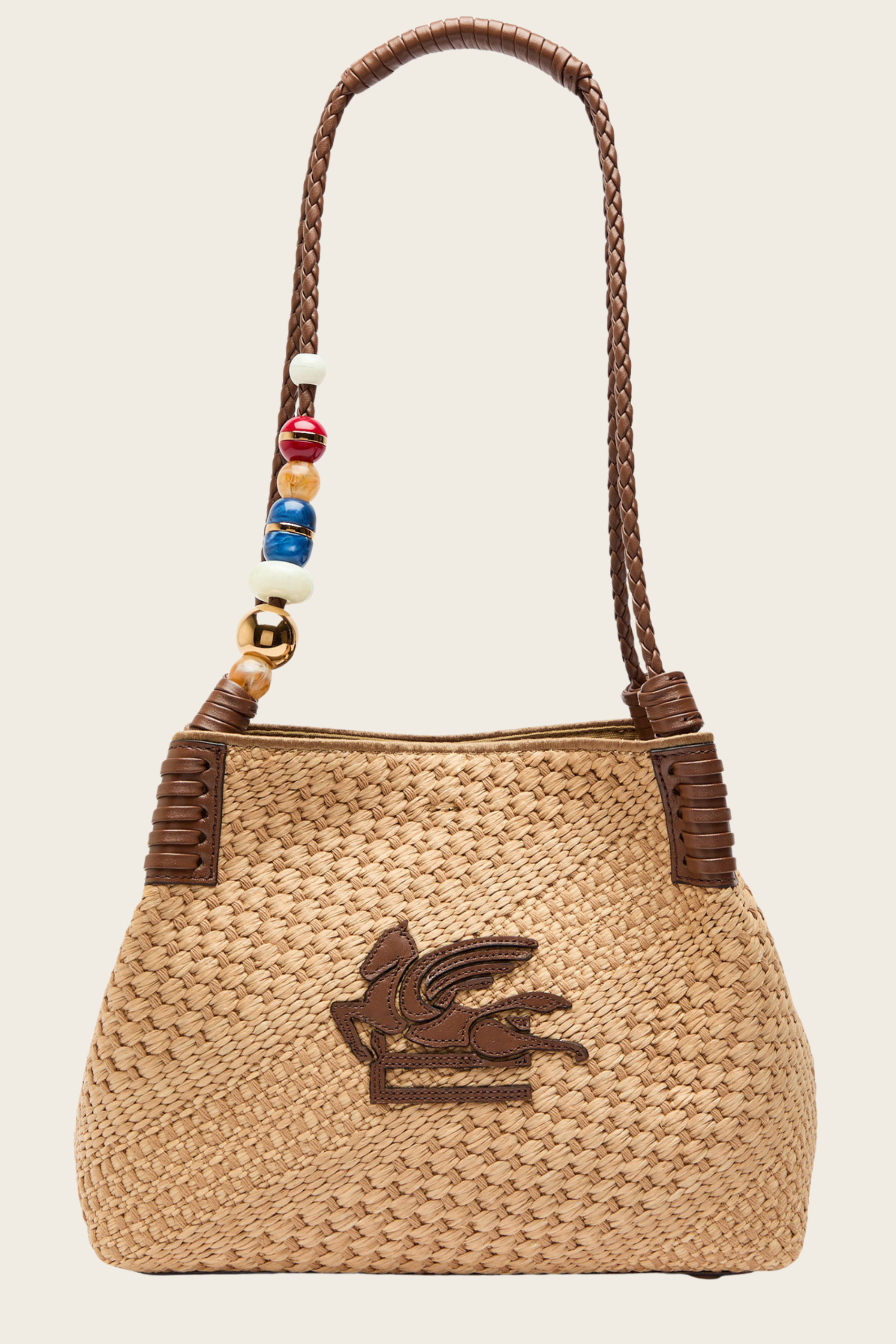 Shopping Libra Raffia Shoulder Bag - Etro Accessories