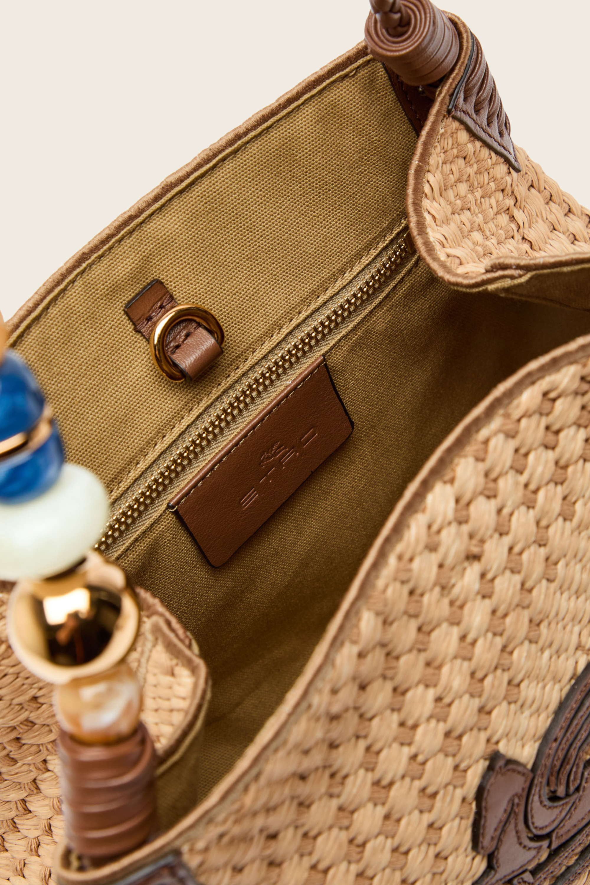 Shopping Libra Raffia Shoulder Bag - Etro Accessories