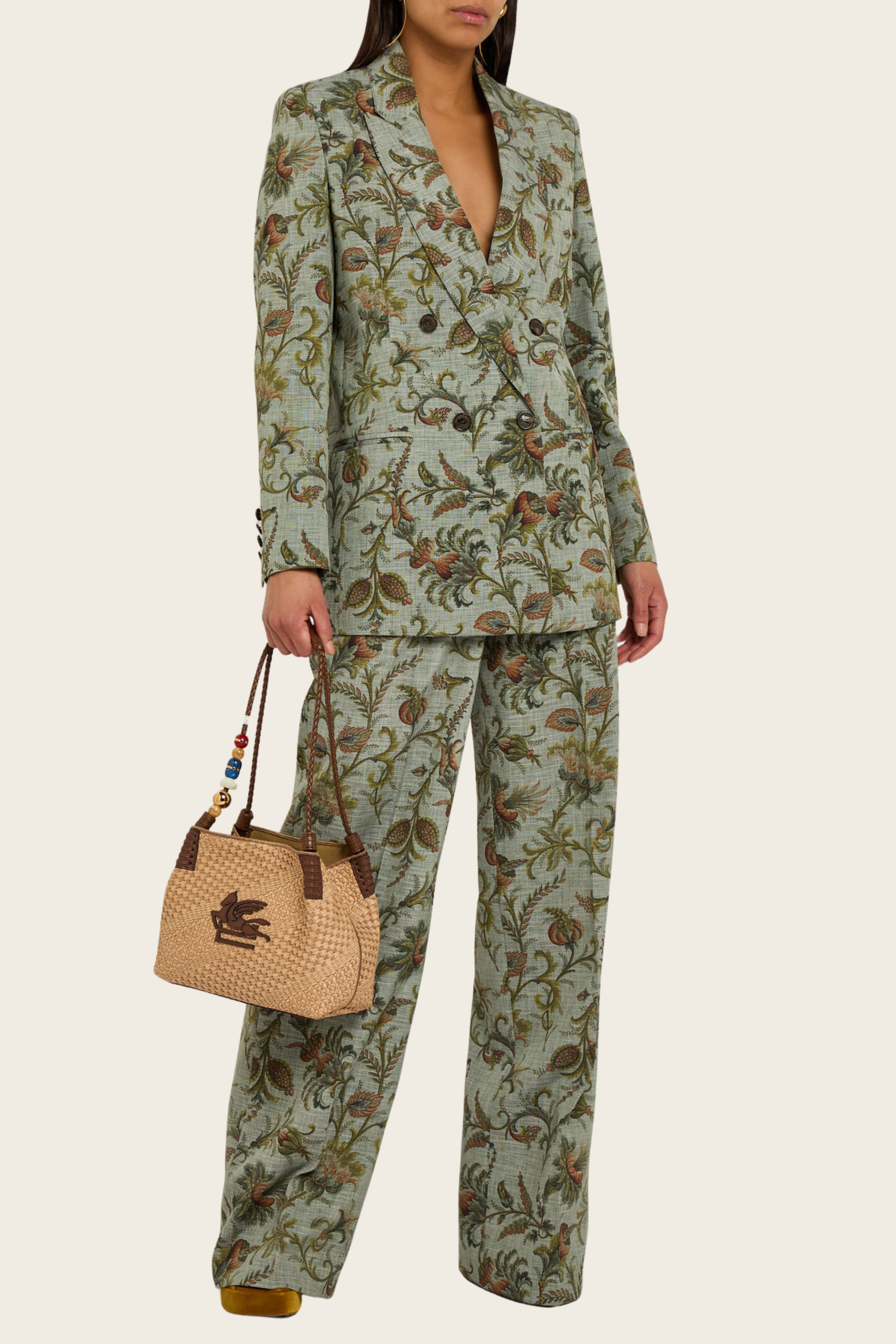 Shopping Libra Raffia Shoulder Bag - Etro Accessories