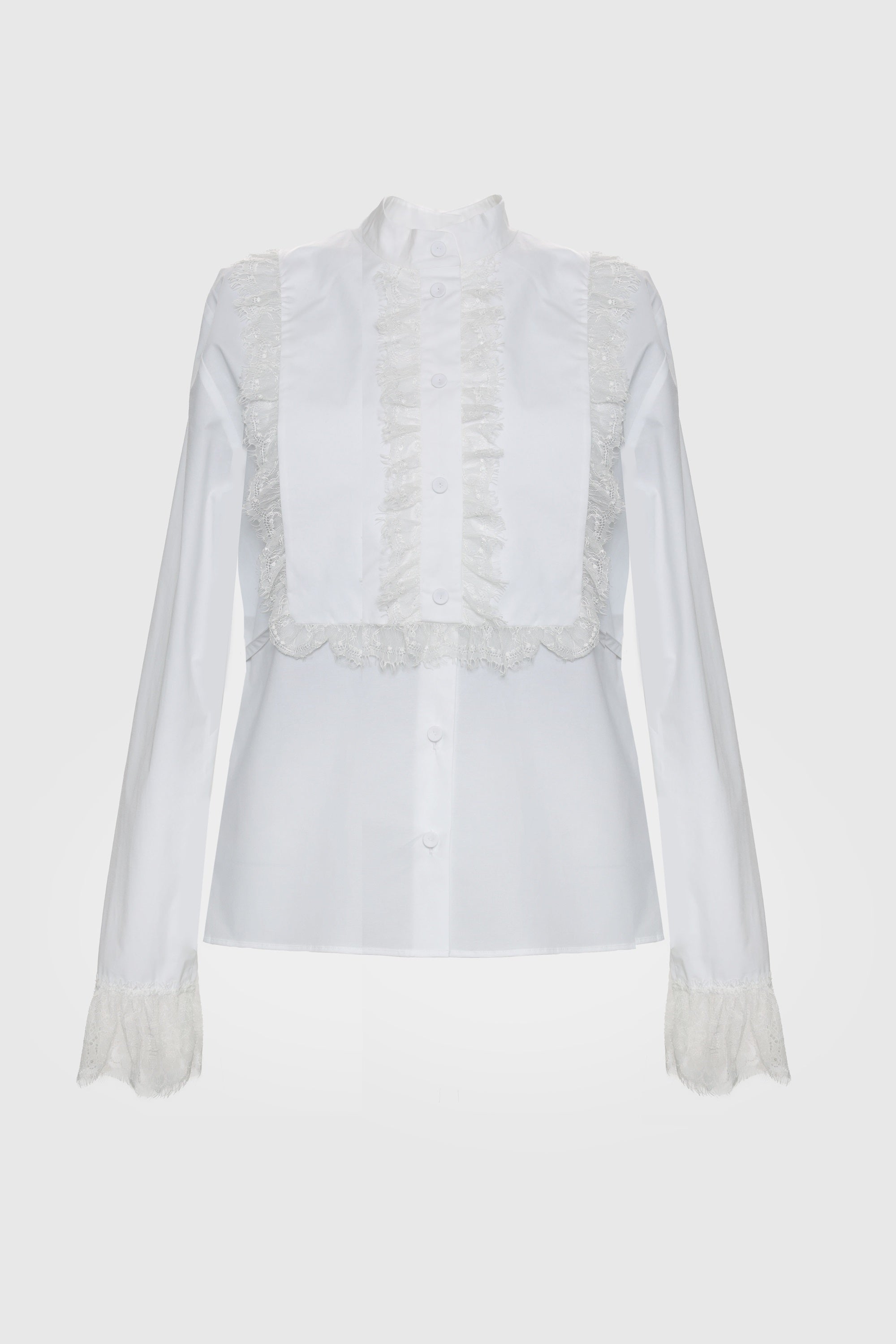 Poplin shirt with plastron - Alberta Ferretti