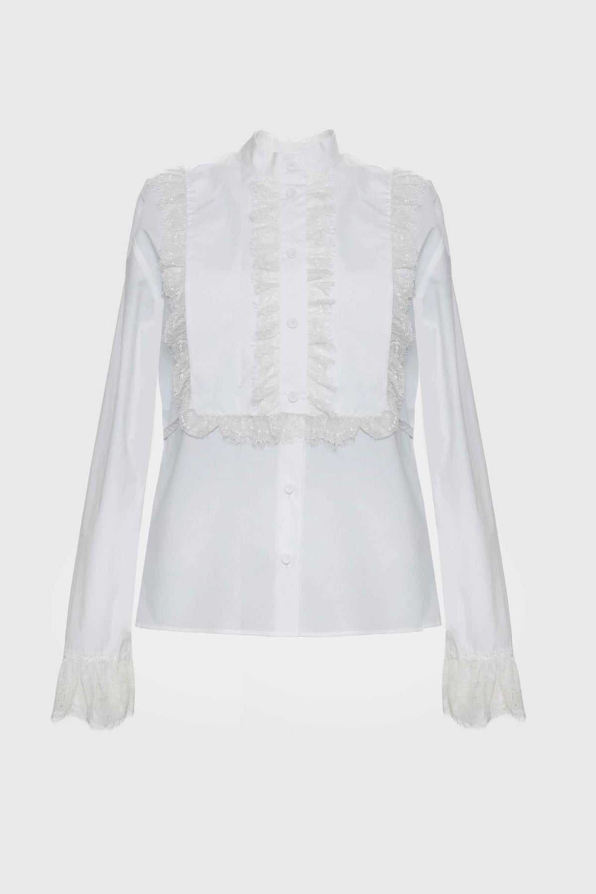 Poplin shirt with plastron - Alberta Ferretti