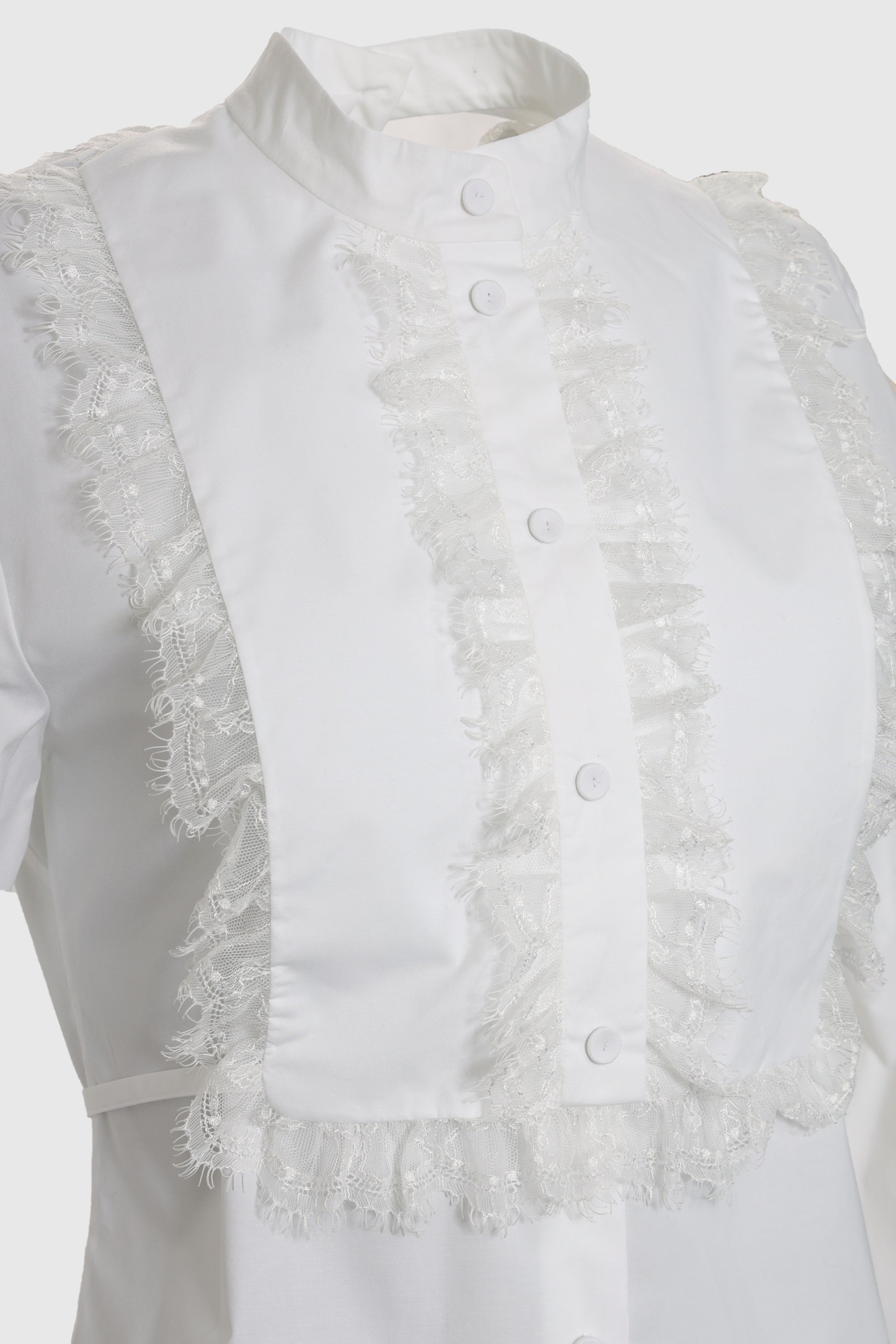 Poplin shirt with plastron - Alberta Ferretti