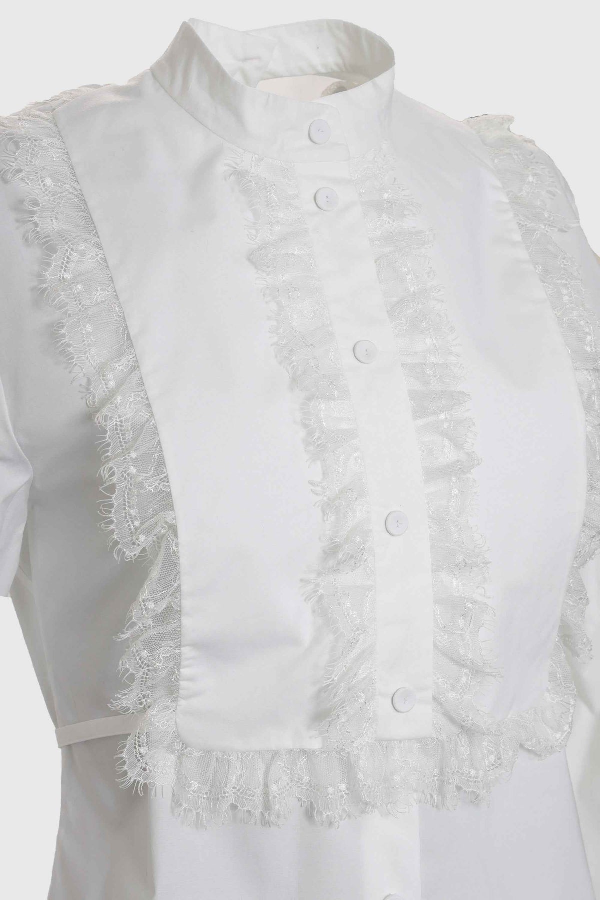 Poplin shirt with plastron - Alberta Ferretti