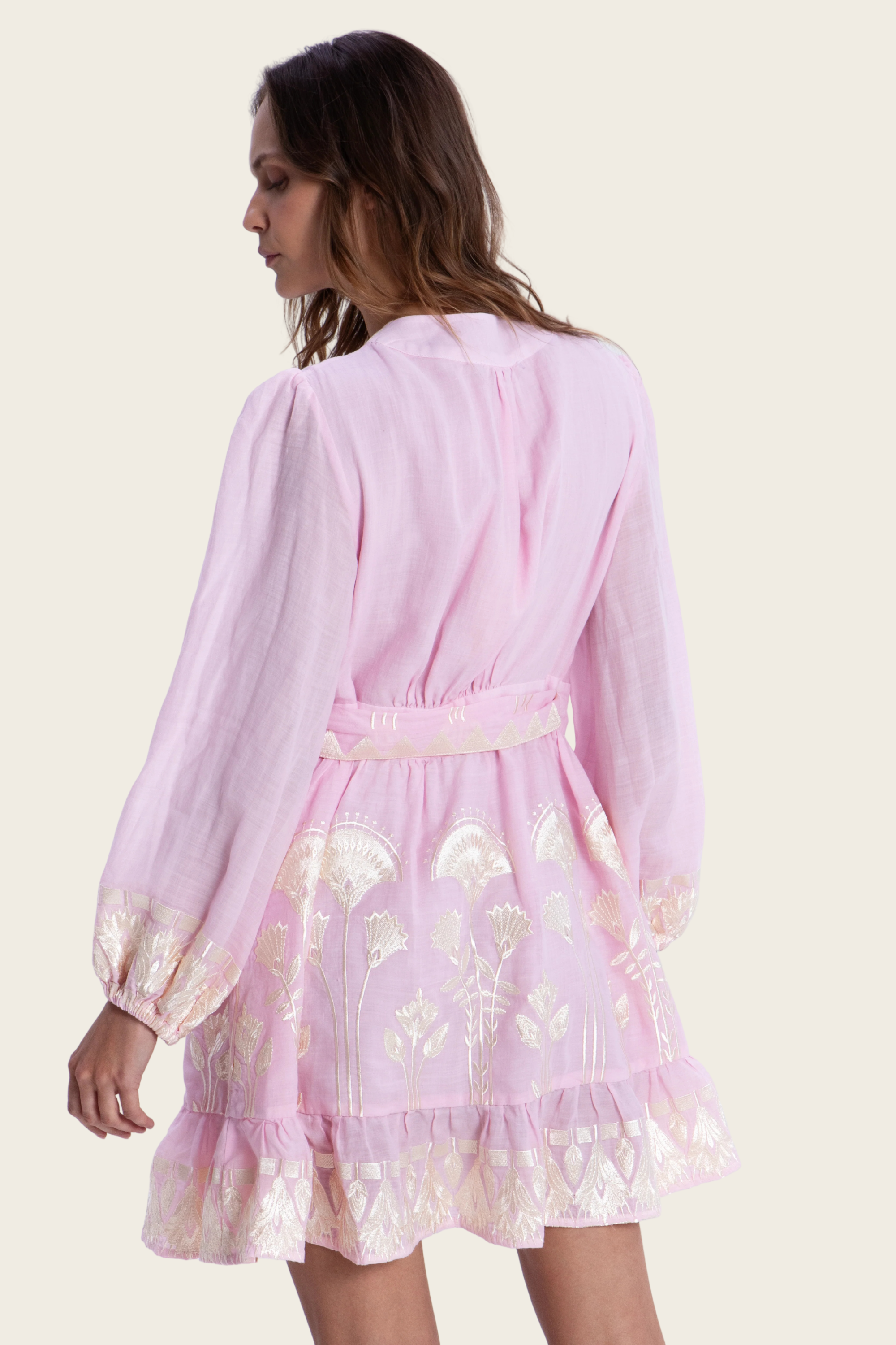 Papyrus Mini Wrap Dress - Greek Archaic Kori