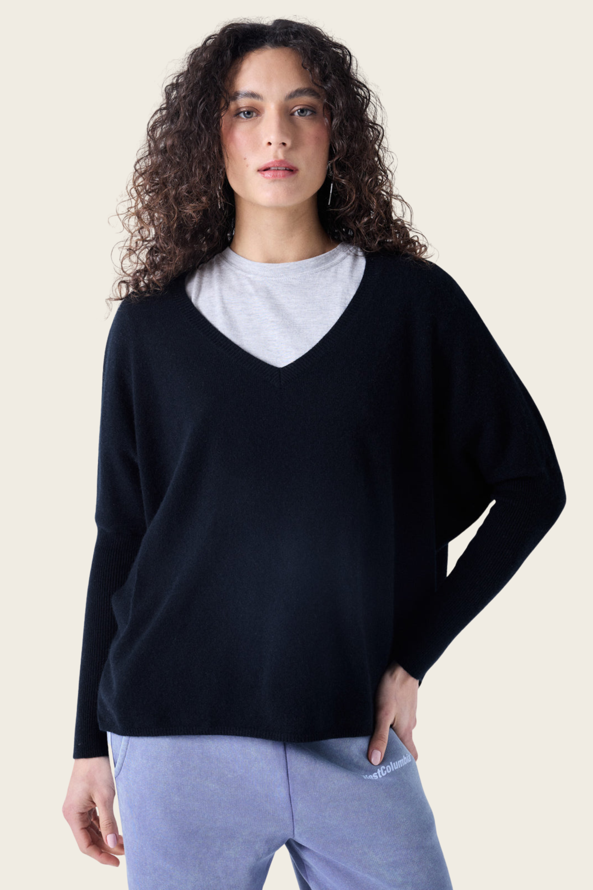 Camille cashmere v-neck poncho jumper - Absolut Cashmere