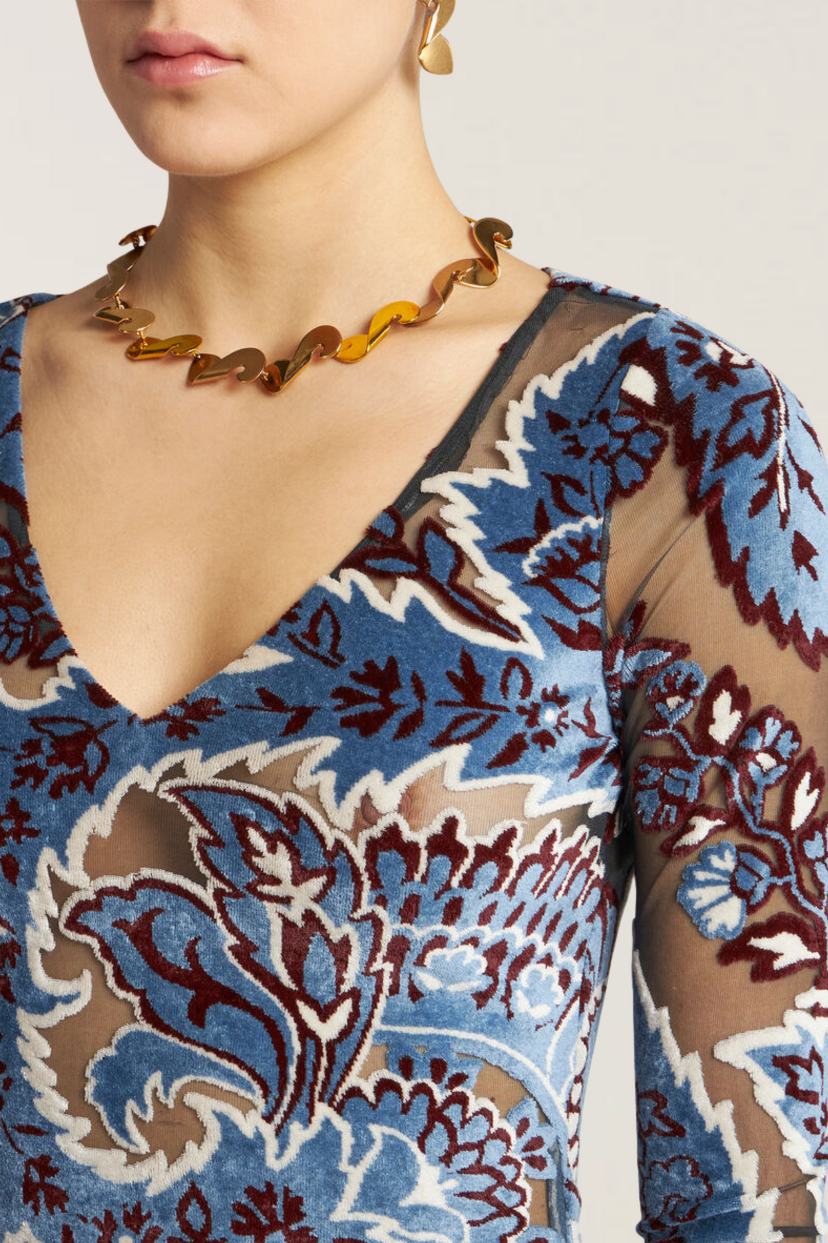 Tulle & Jacquard velvet dress - Etro