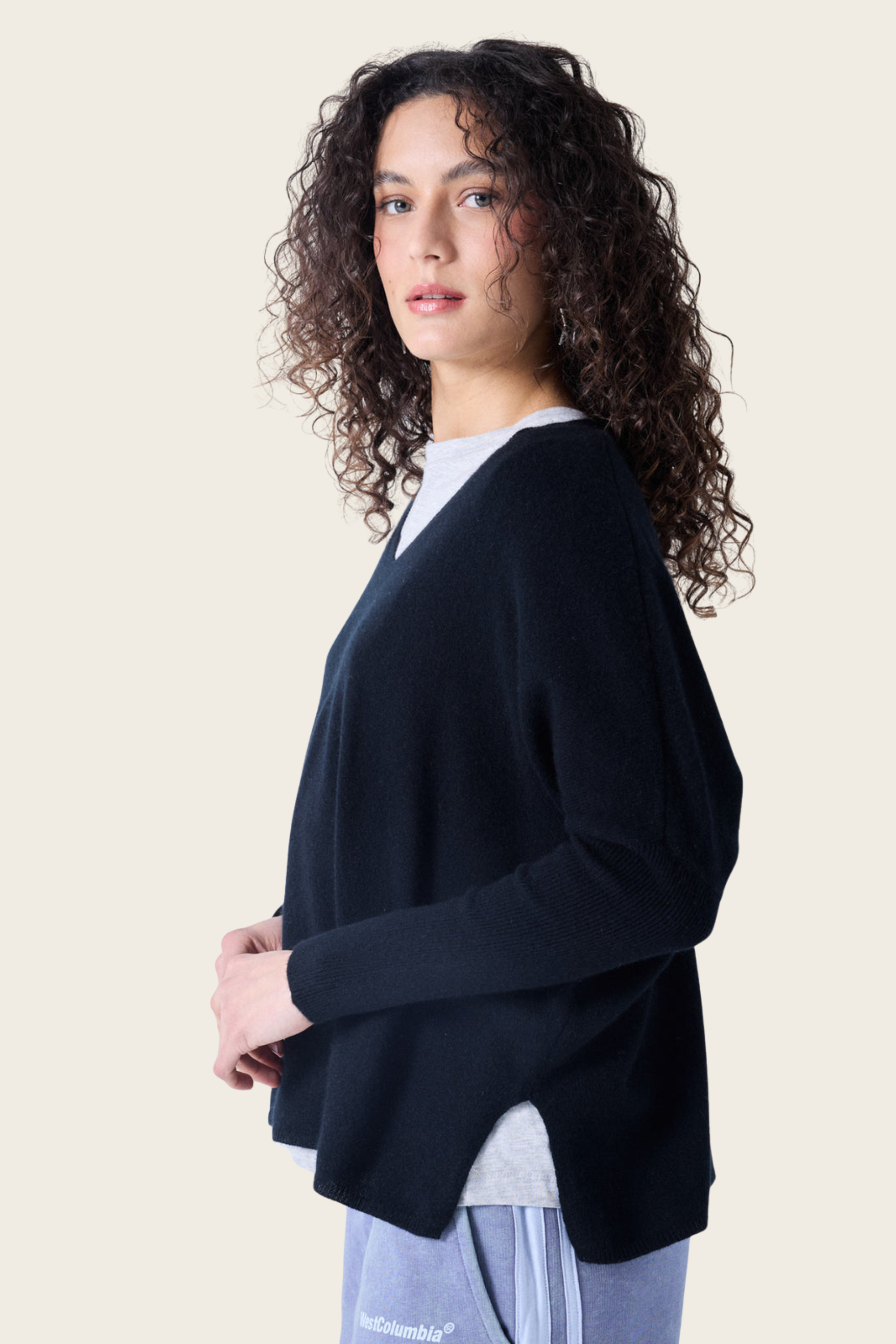 Camille cashmere v-neck poncho jumper - Absolut Cashmere