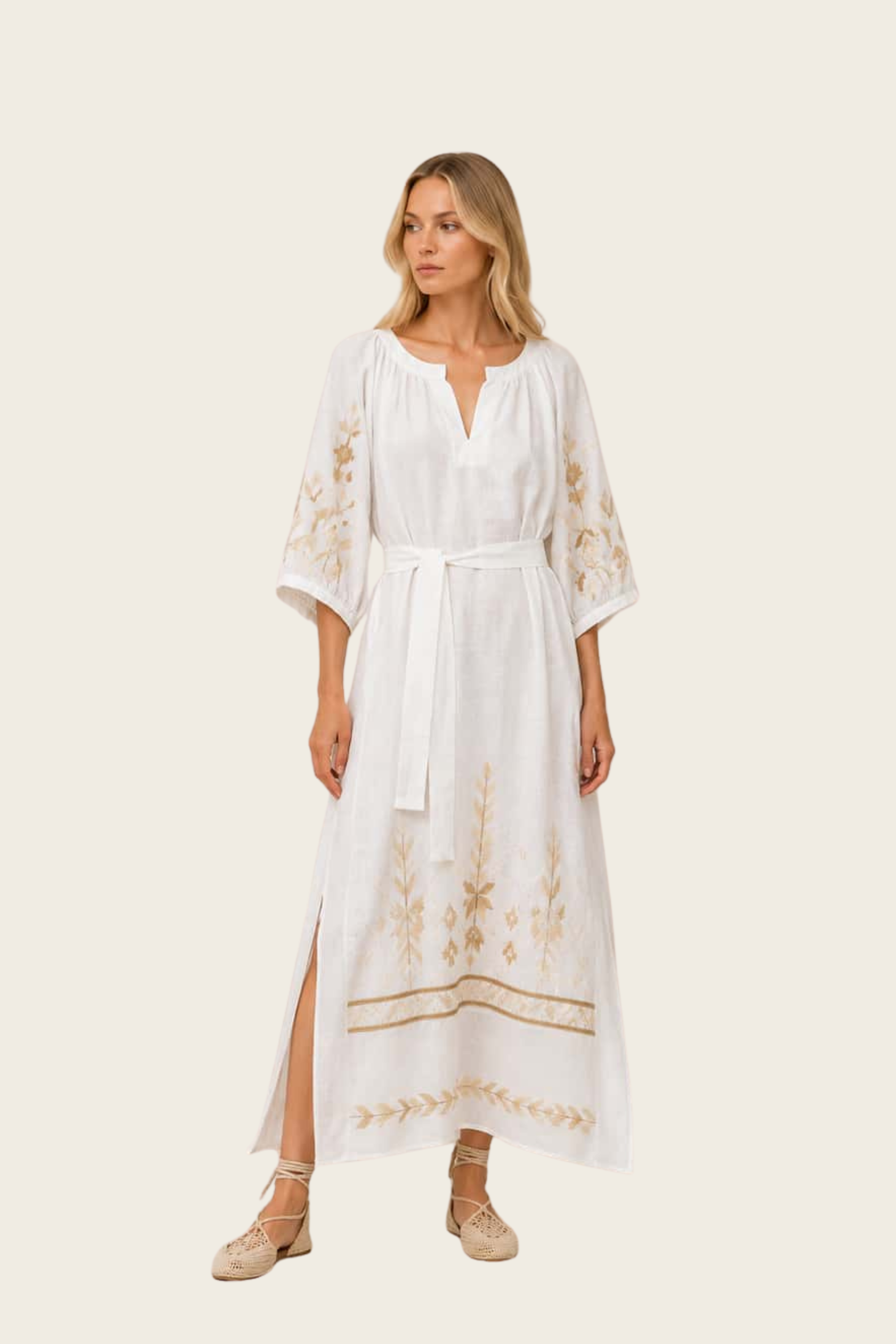 Los Midi Dress - Greek Archaic Kori - ESPACE CANNELLE - New Arrivals