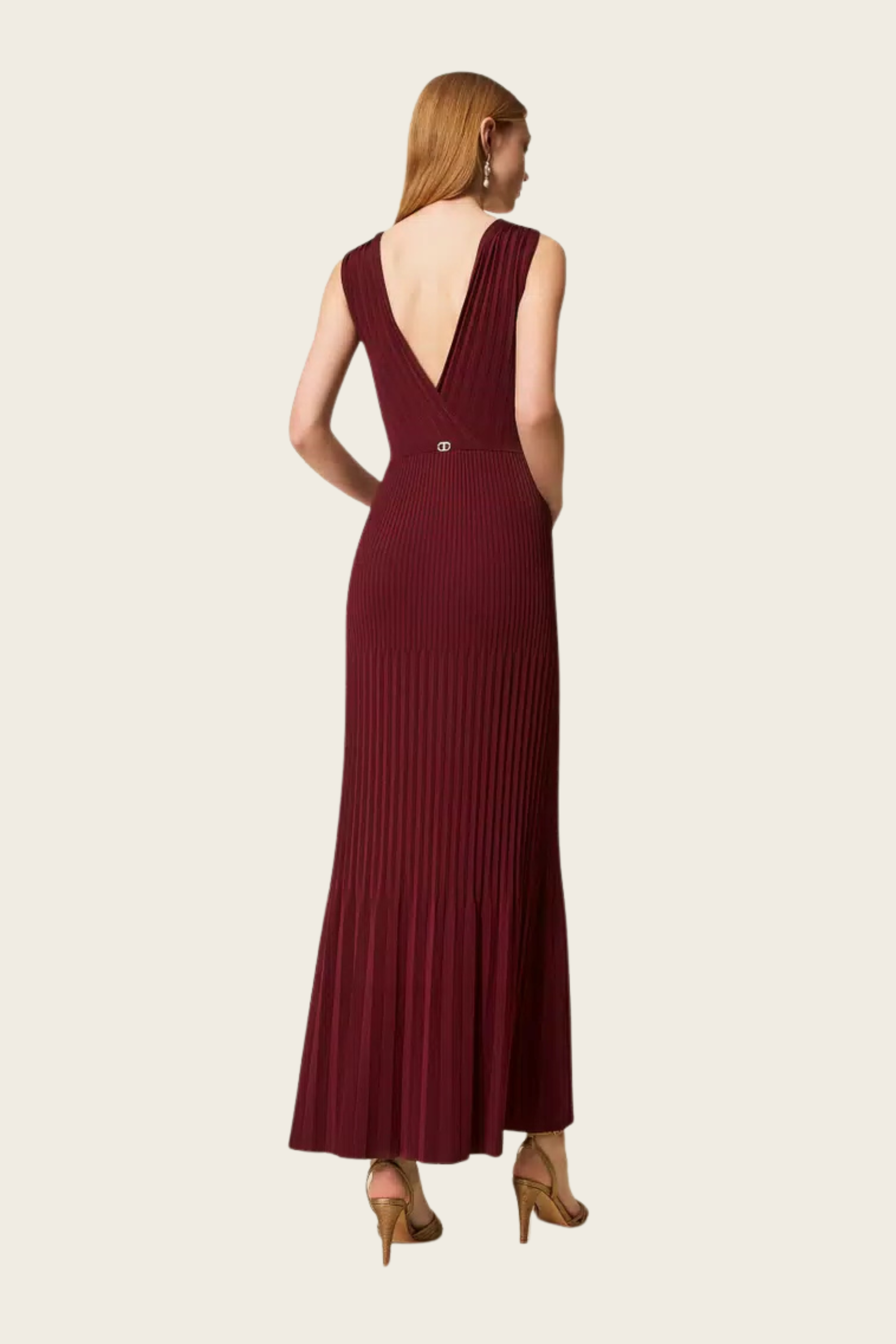 Long crossover knit dress - Twinset