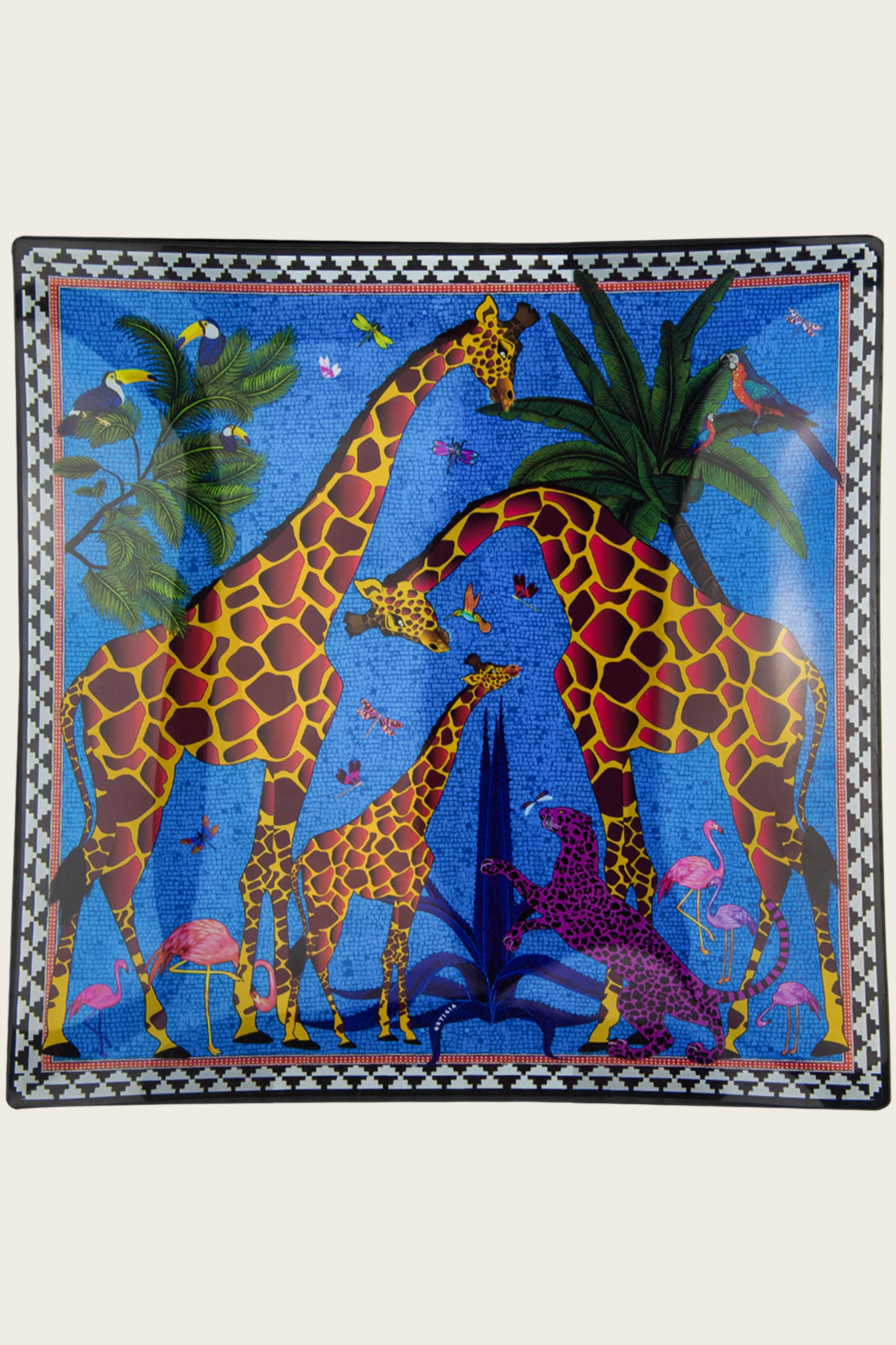 Prato de Vidro Giraffe Blue 25 × 25 cm – Ortigia Sicilia