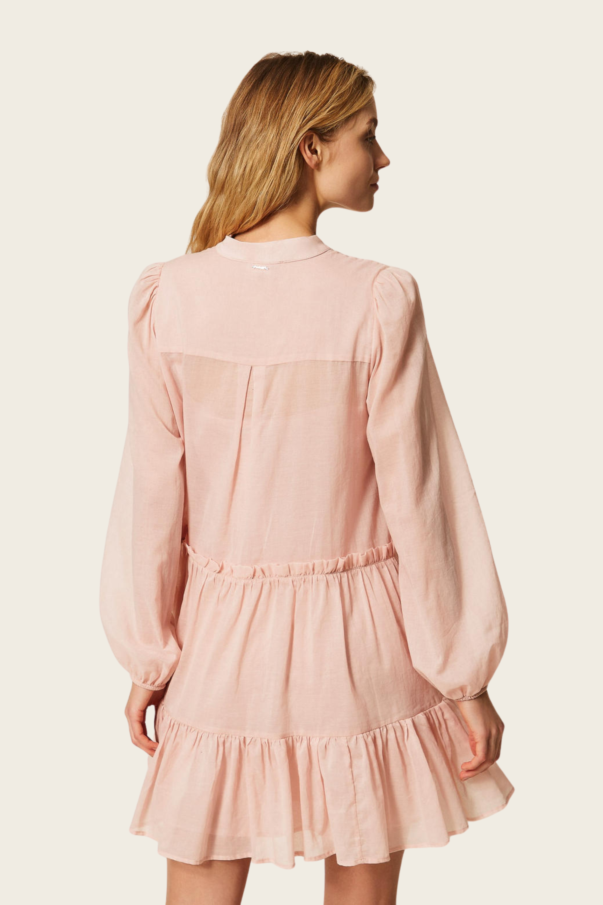 Short Muslin Dress with Flounces - Twinset