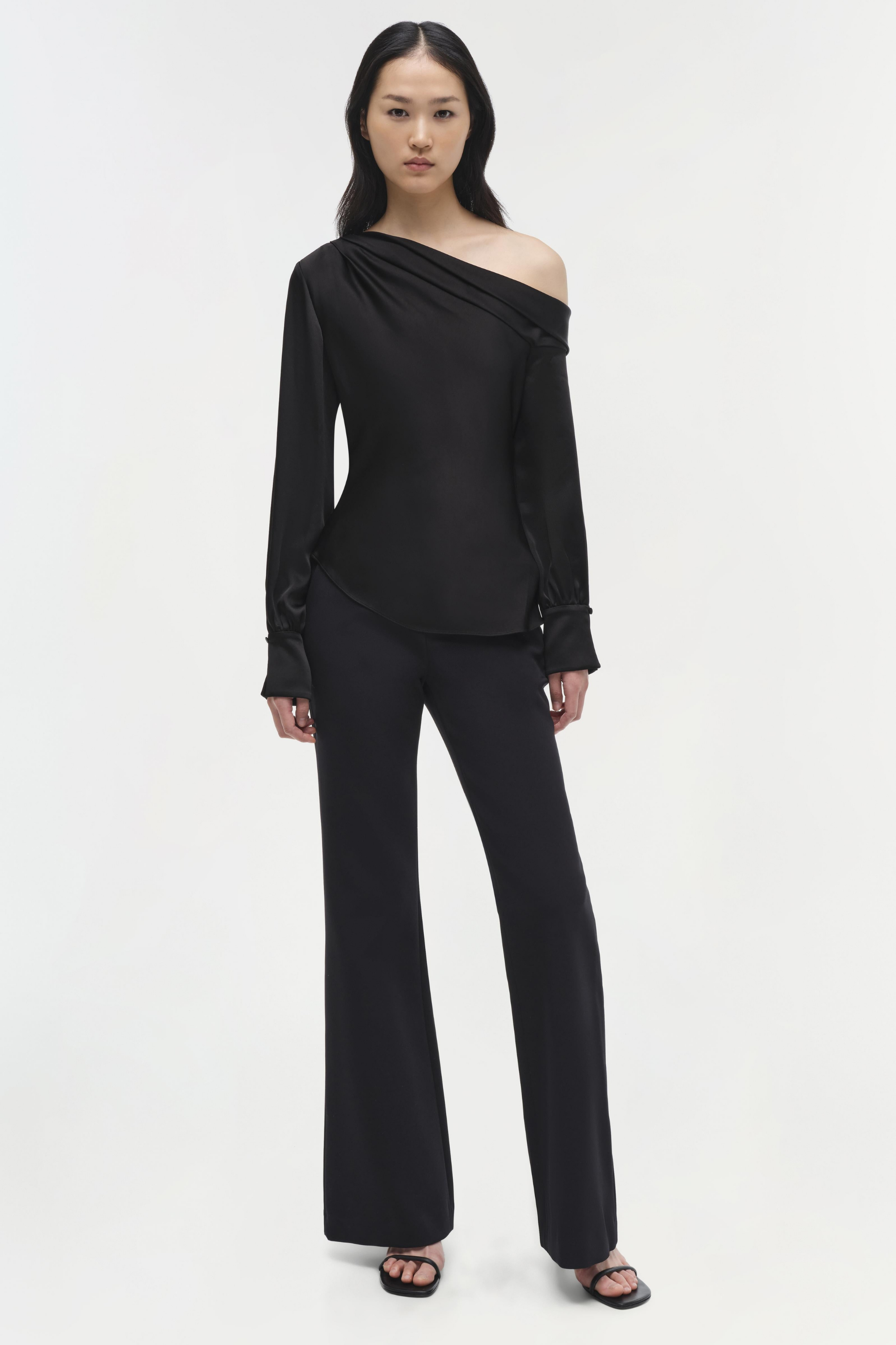 Alice Top Black Long Sleeve Top, Colour: Black, Fabric Synthetic, New Arrivals, SS25, Espace Cannelle