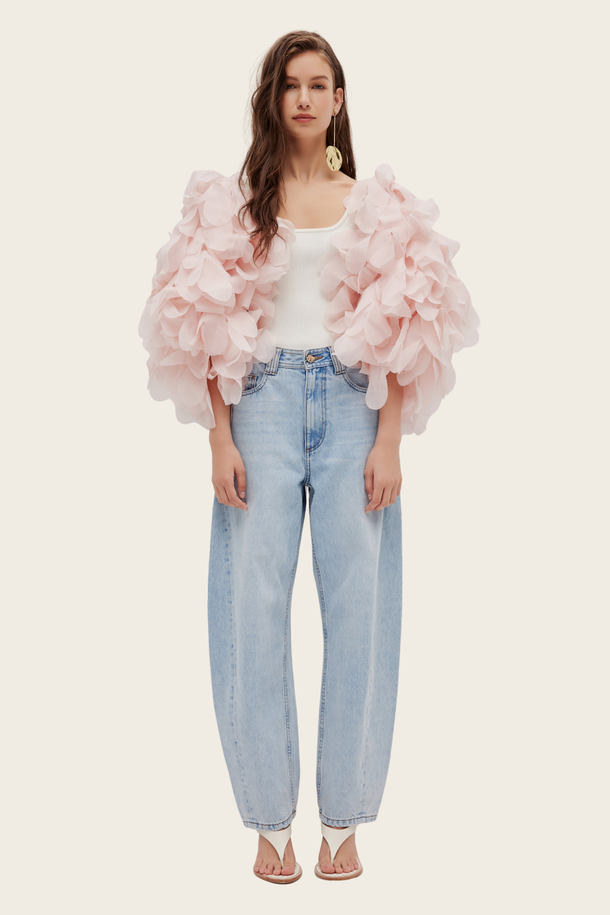 Lyric Cape - Aje, Fabric: 100% Polyester, Women’s cape, Organza layered petals, New Arrivals, SS26, Espace Cannelle