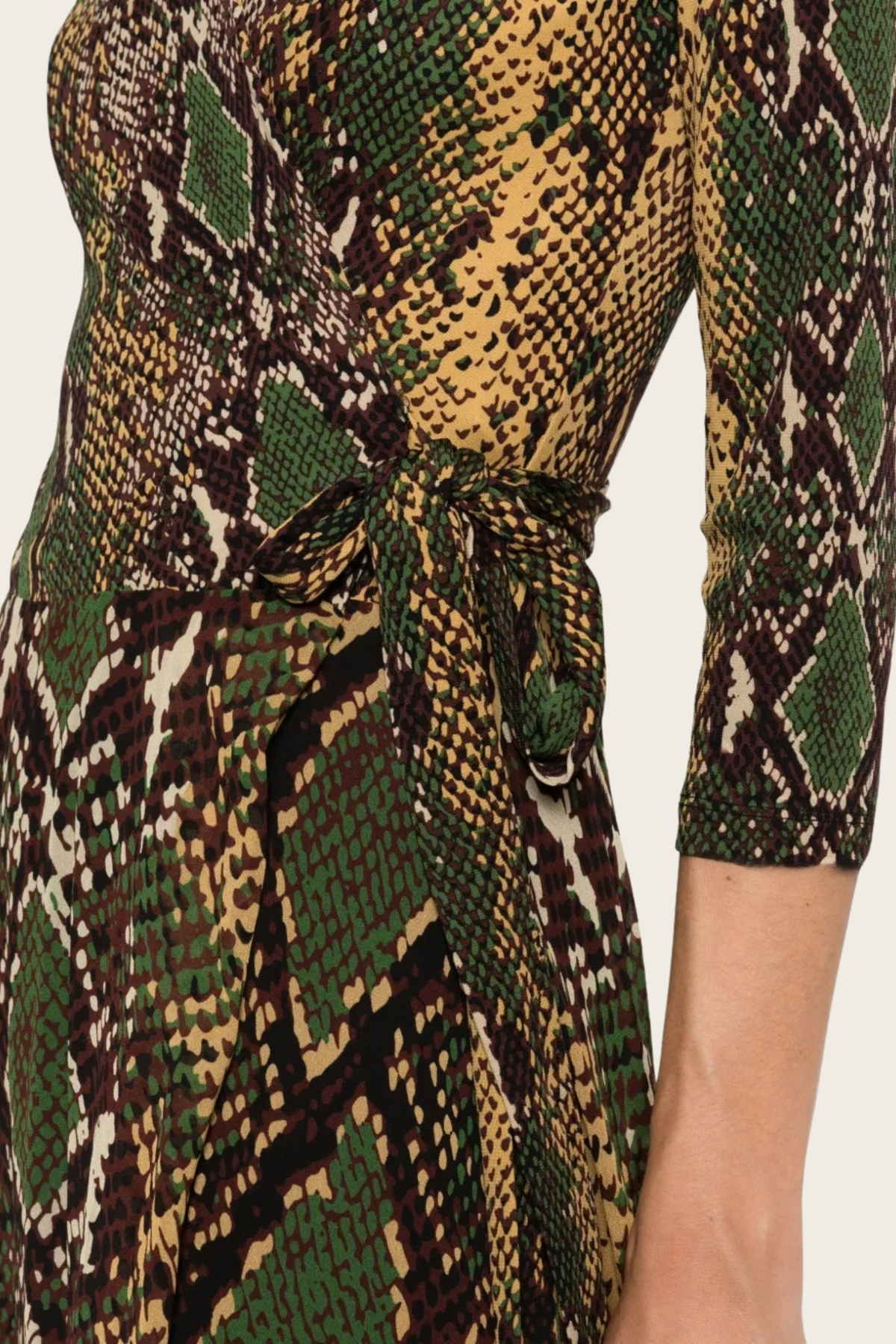 Irina Snake-Print Wrap Midi Dress - DVF
