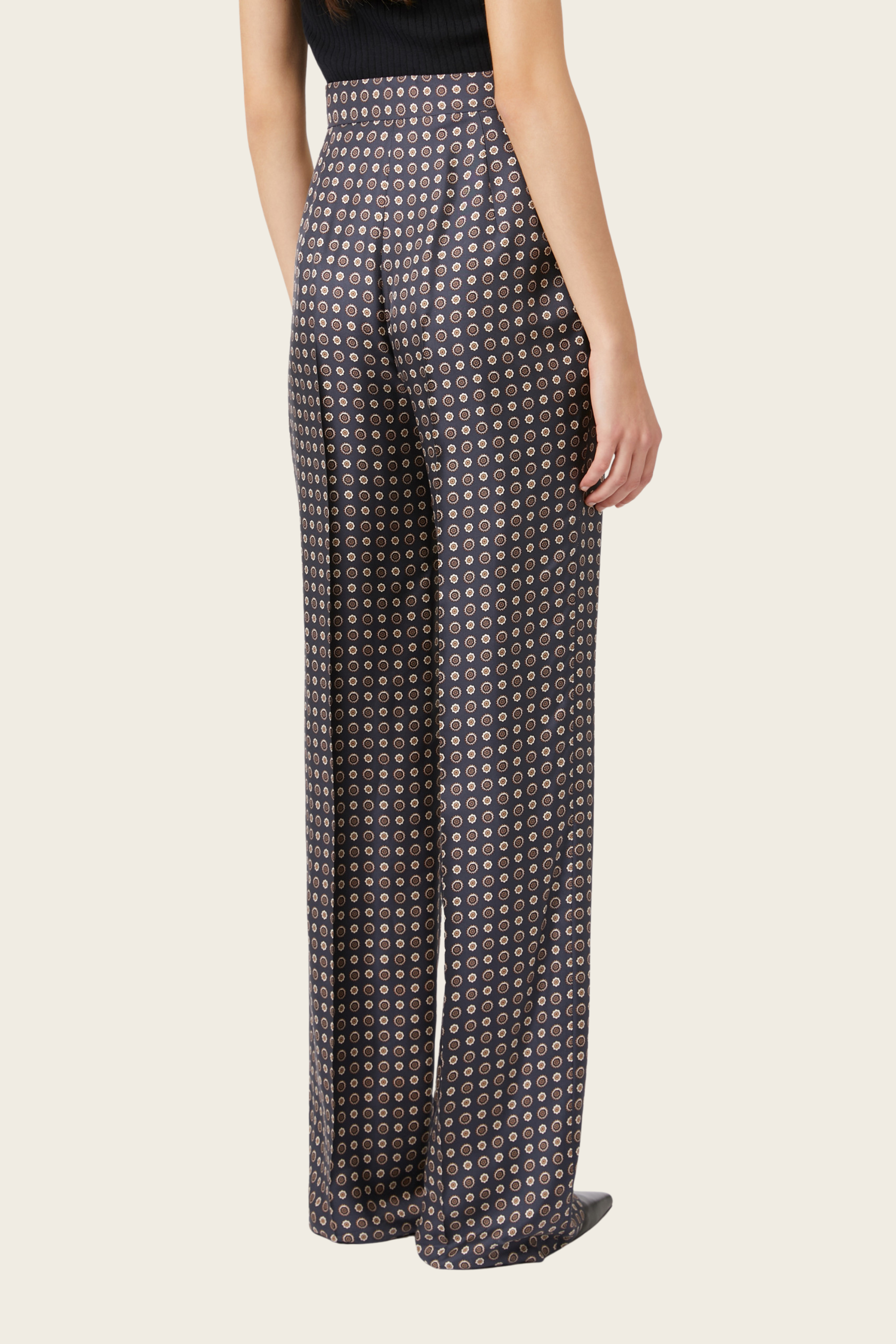 Straight-fit printed silk trousers - Max Mara