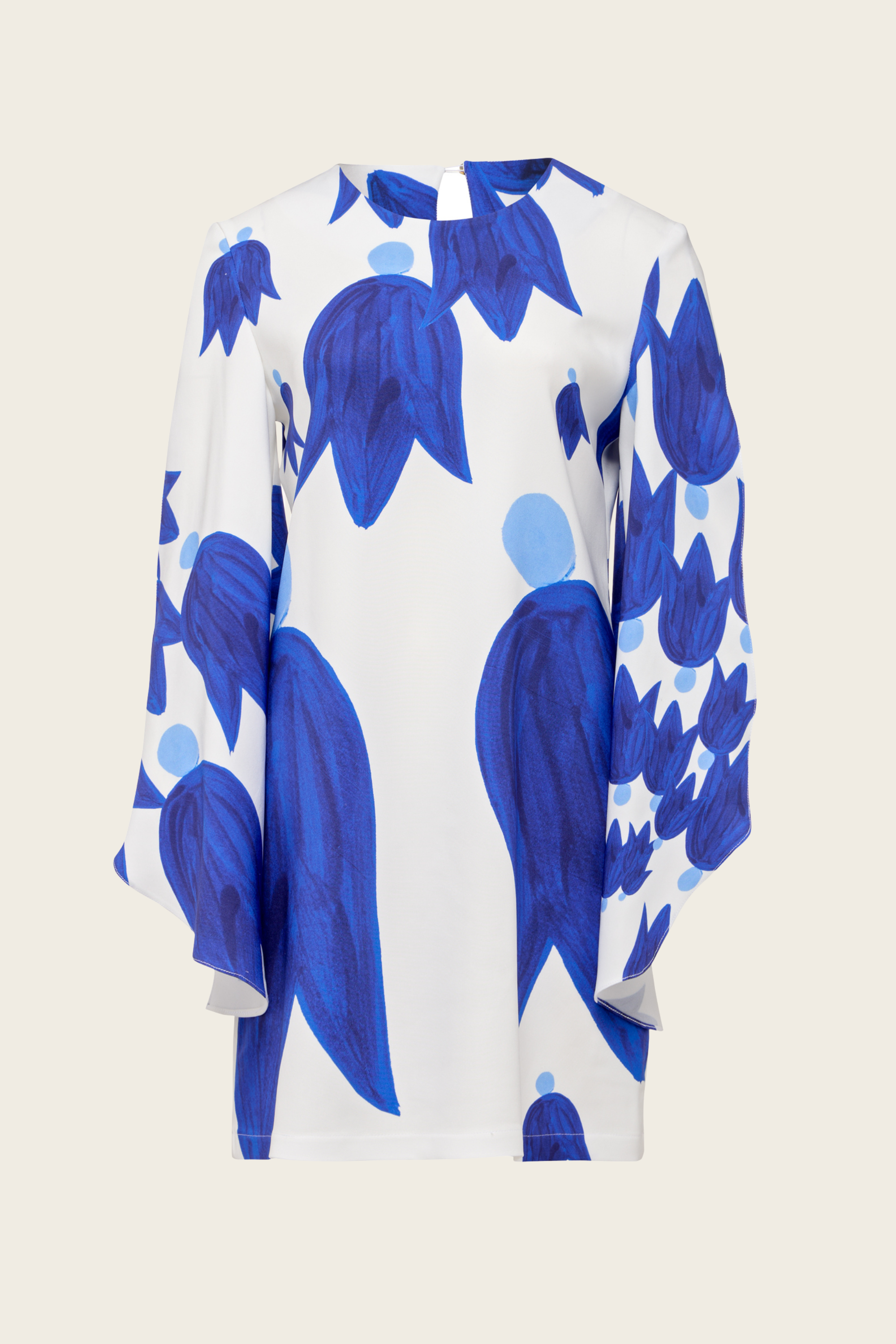Blue Floral Silk Mini Dress - Themisz - ESPACE CANNELLE - SS26 - New Arrivals